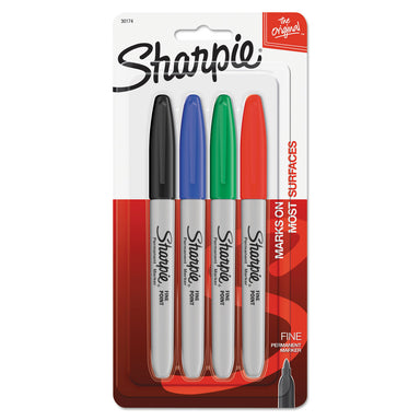 Fine Point Permanent Markers, Assorted, 4 Per Set, 3 Sets - A1 School Supplies