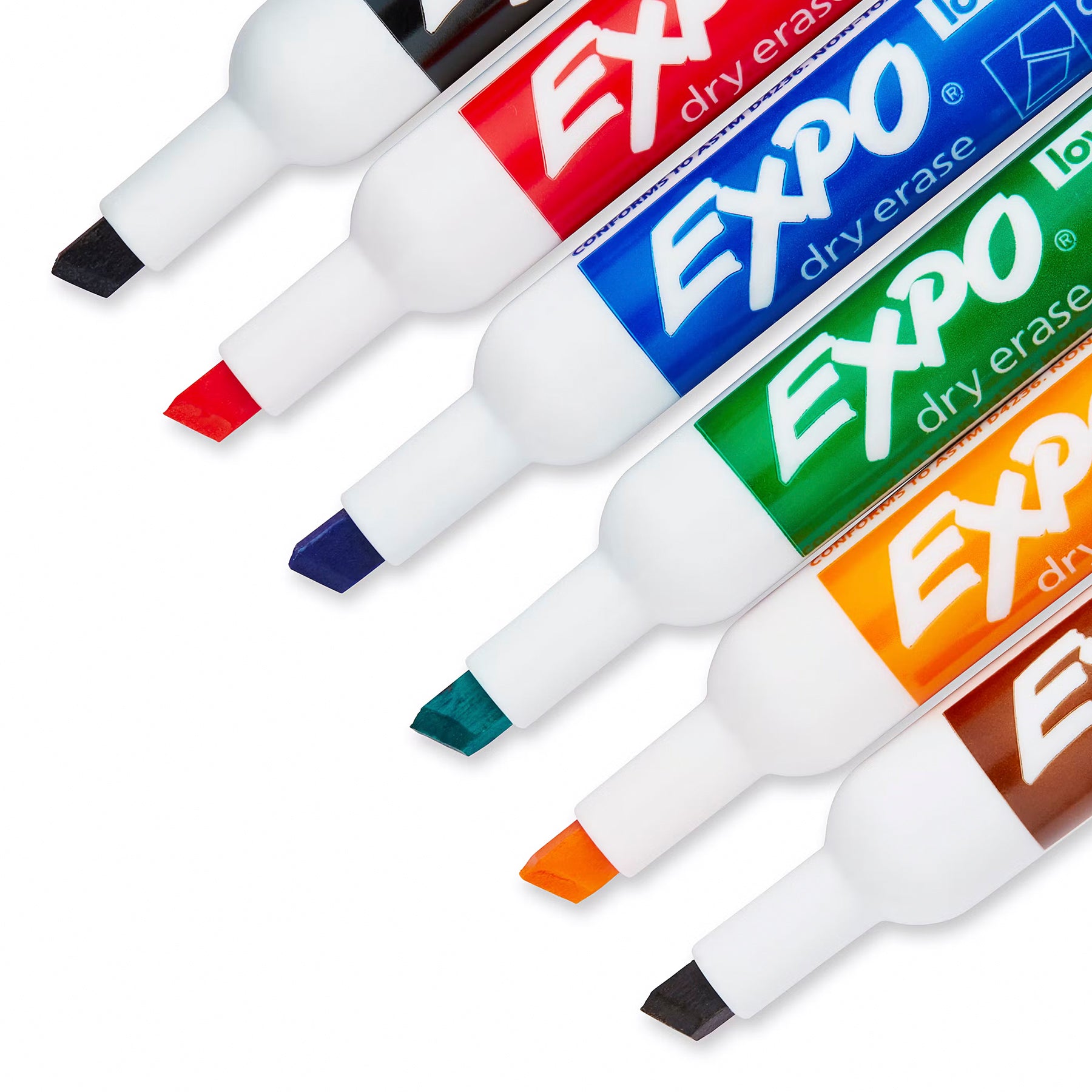 Low Odor Dry Erase Marker Set with 6-Marker Organizer and Eraser