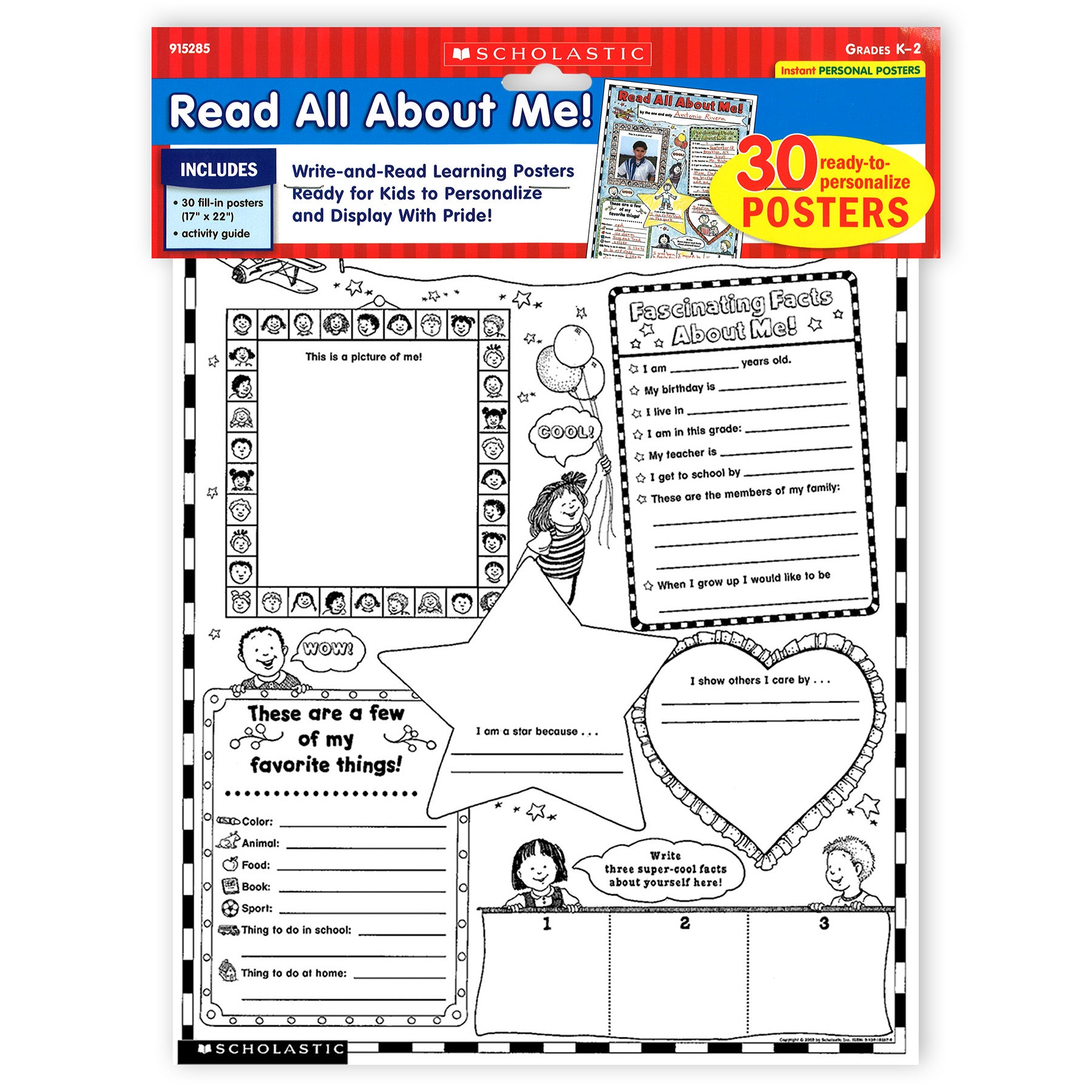 Instant Personal Poster Sets: Read All About Me, Set of 30
