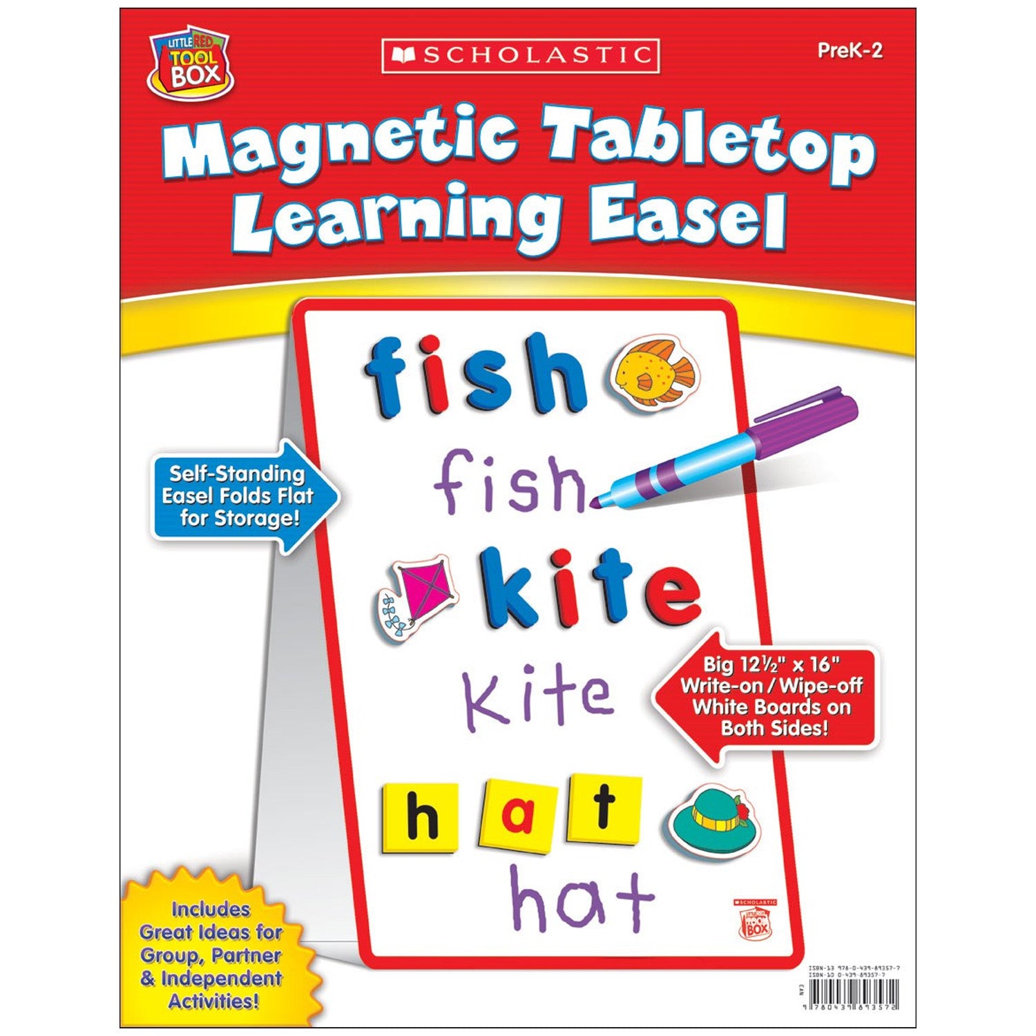 Little Red Tool Box Magnetic Tabletop Learning Easel, Pack of 2