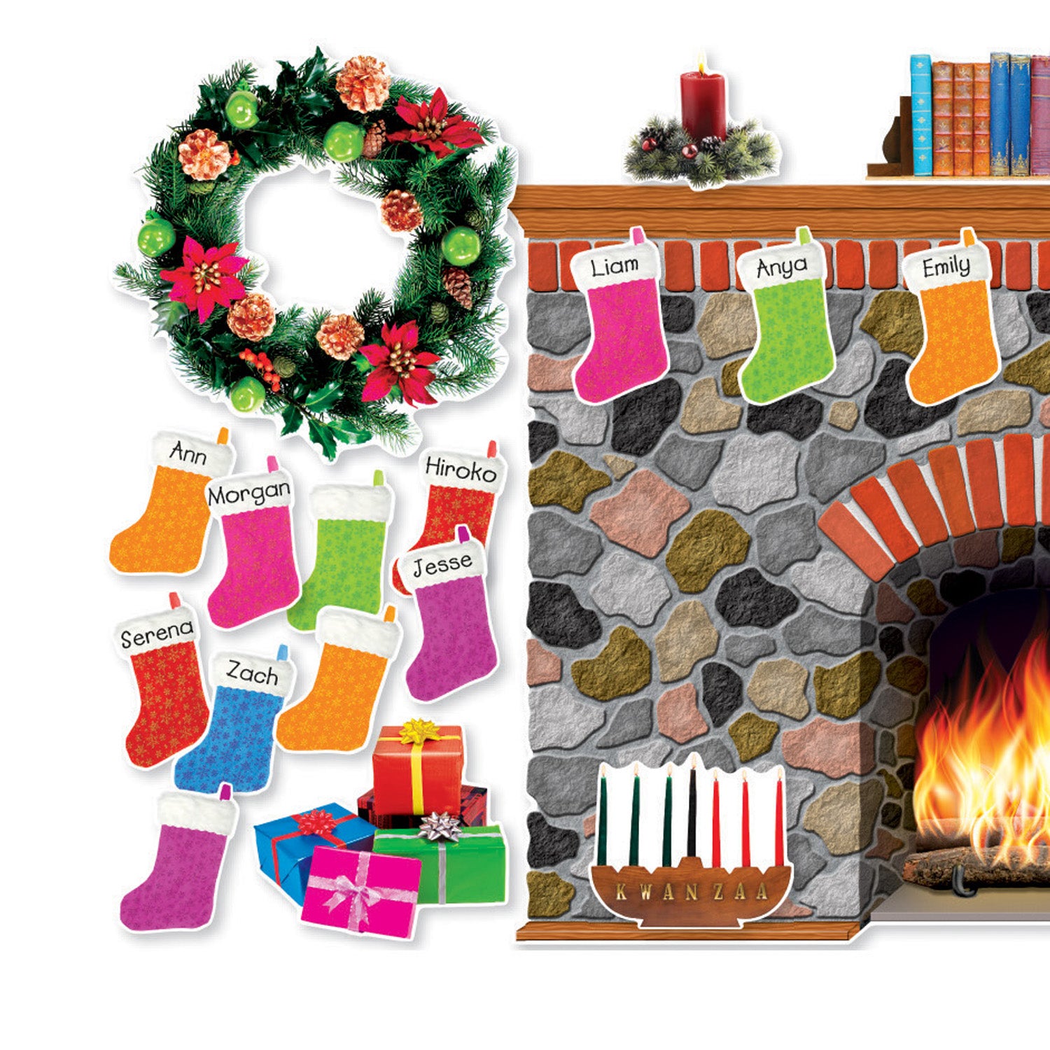 Holiday Hearth Bulletin Board Set