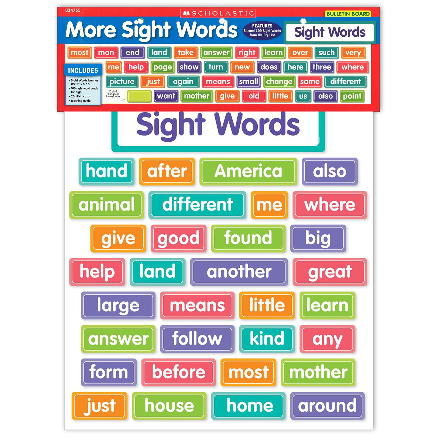 More Sight Words Bulletin Board Set