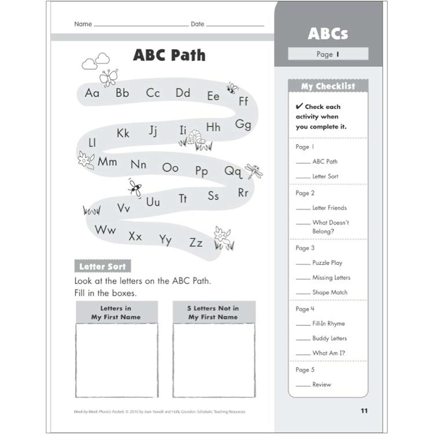 Week-By-Week Phonics Packets - A1 School Supplies