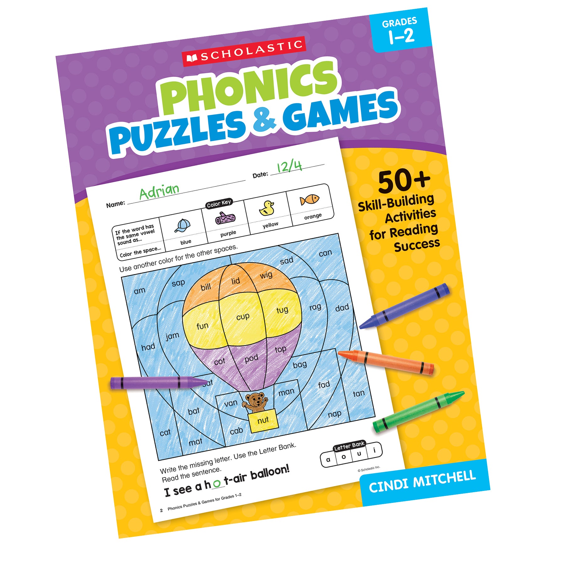 Phonics Puzzles & Games Activity Book for Grades 1-2