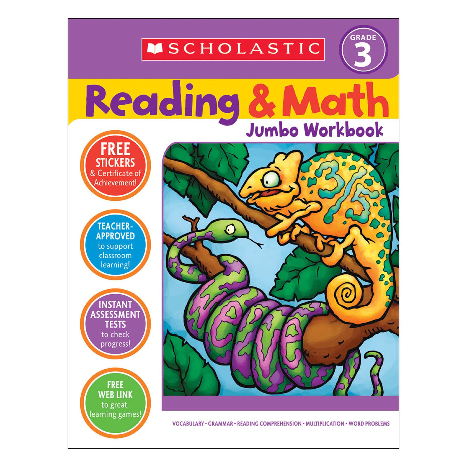 Reading & Math Jumbo Workbook: Grade 3