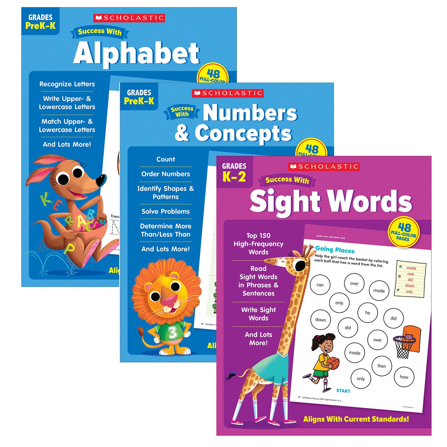 Scholastic Early Learning Success Workbooks, 3 Book Set