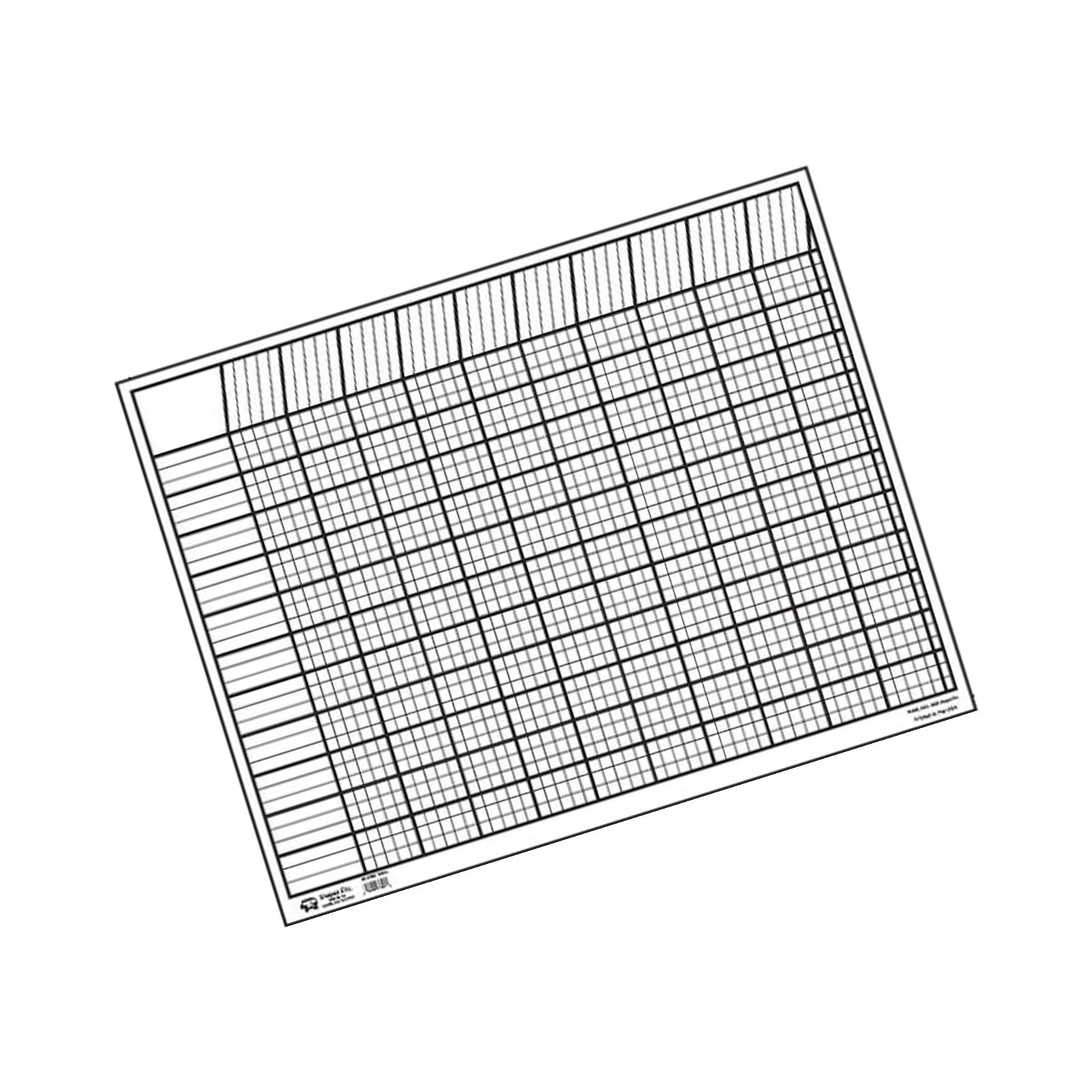 Horizontal Incentive Chart, 22" x 28", White, Pack of 12