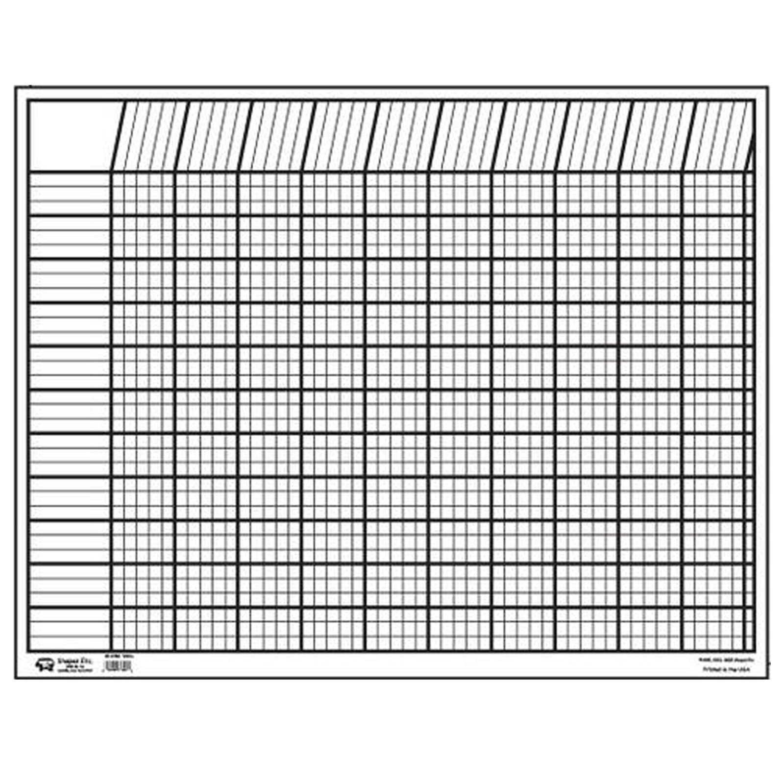 Horizontal Incentive Chart, 22" x 28", White, Pack of 12