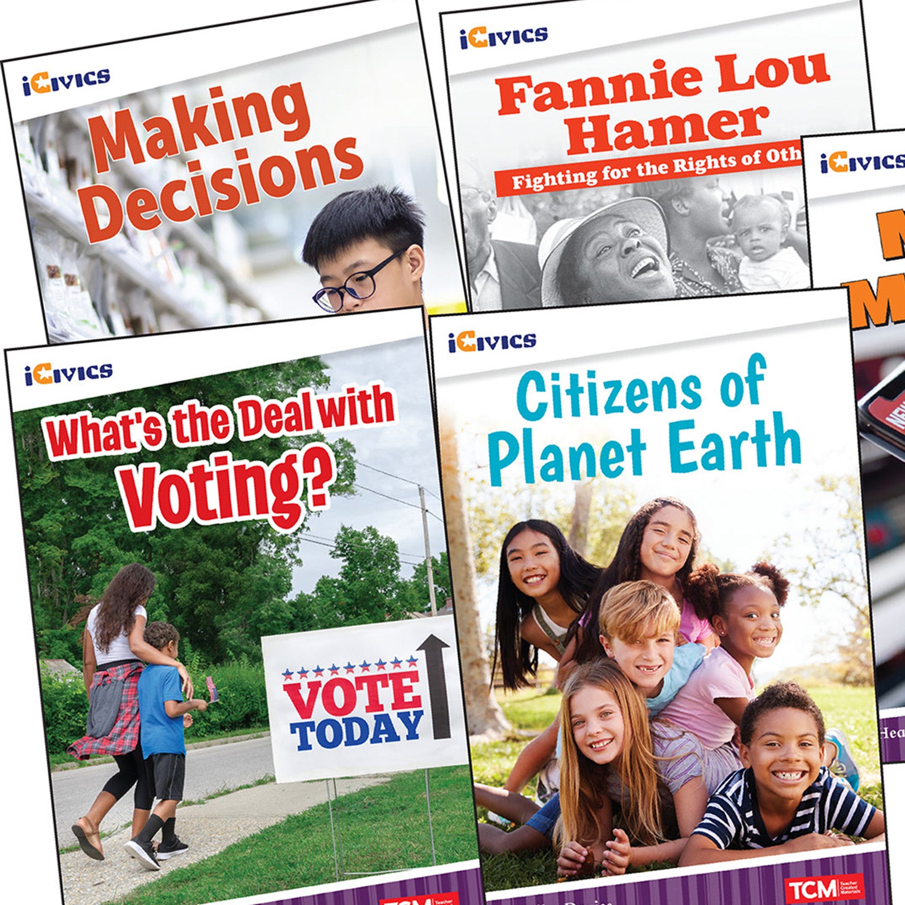 iCivics Grade 4: Community & Social Awareness 5-Book Set + Game Cards