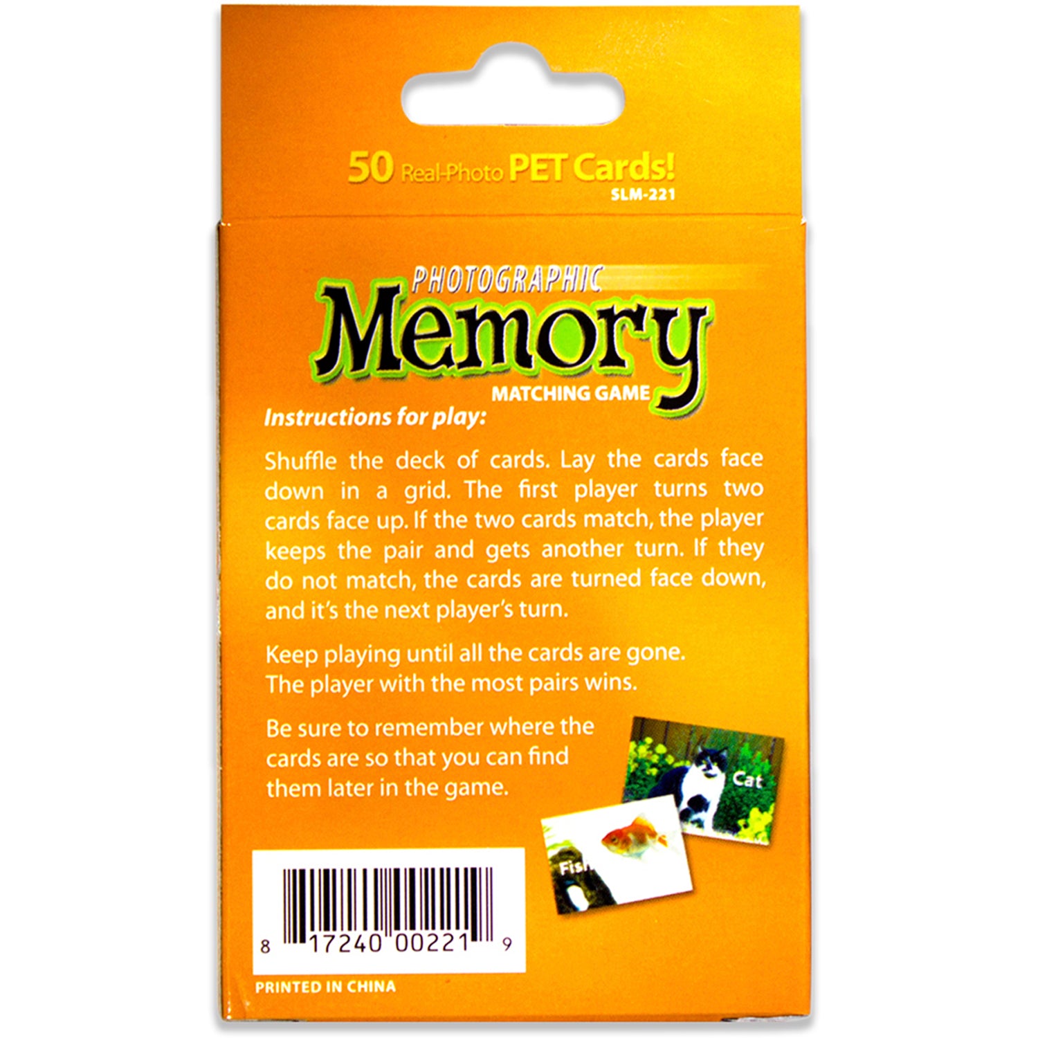 Pets Photographic Memory Matching Game, Pack of 3