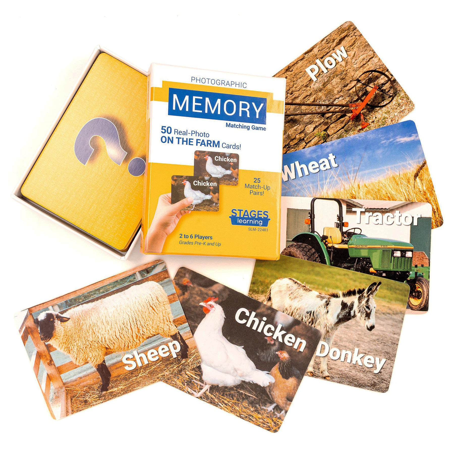 Photographic Memory Matching Game, On the Farm, Pack of 3