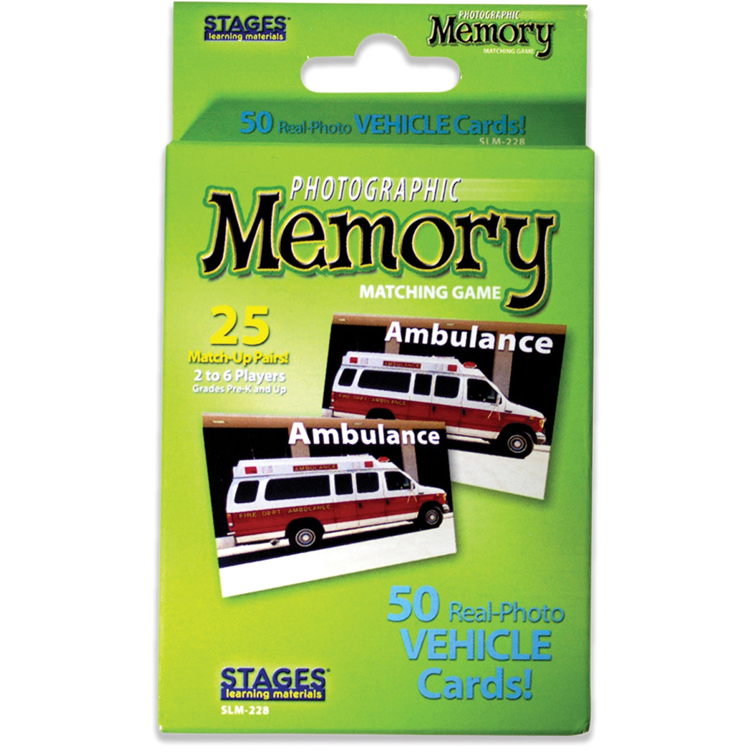 Photographic Memory Matching Game, Vehicles, Pack of 3