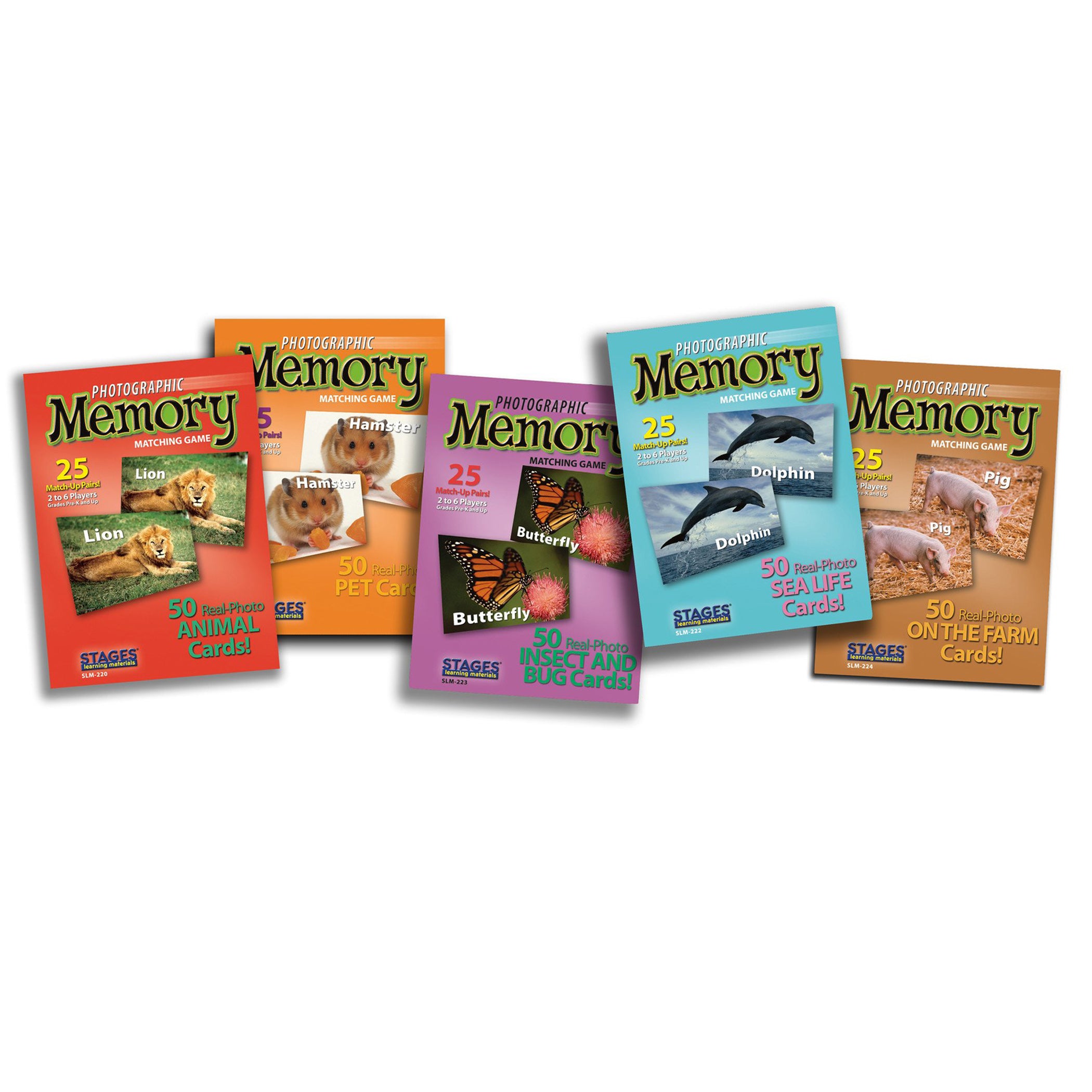 Animal Photographic Memory Matching Game Set