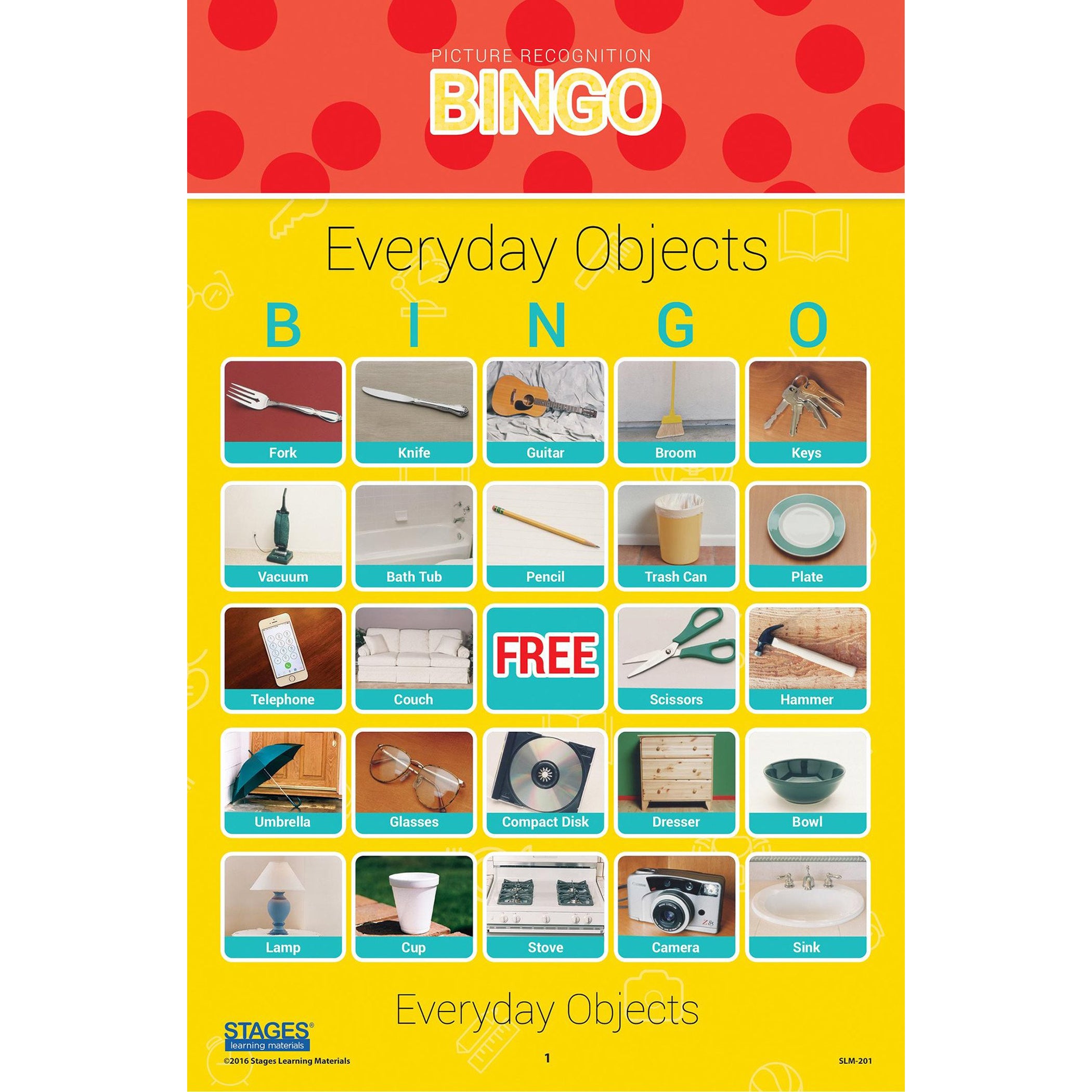 Picture Recognition Bingo Games, Set of all 5 - A1 School Supplies