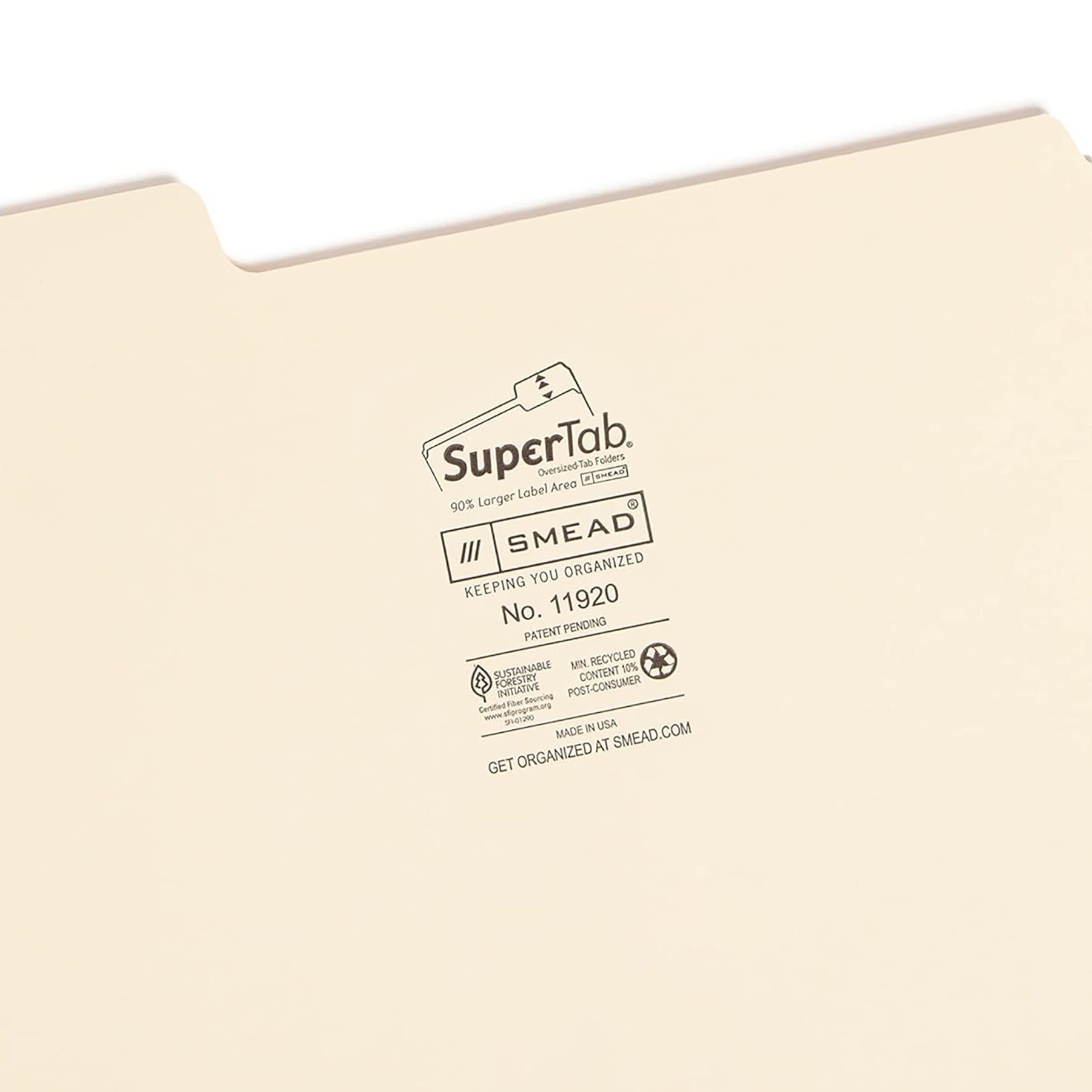 SuperTab® File Folder, Oversized 1/3-Cut Tab, Letter Size, Manila, 24 Per Pack, 2 Packs