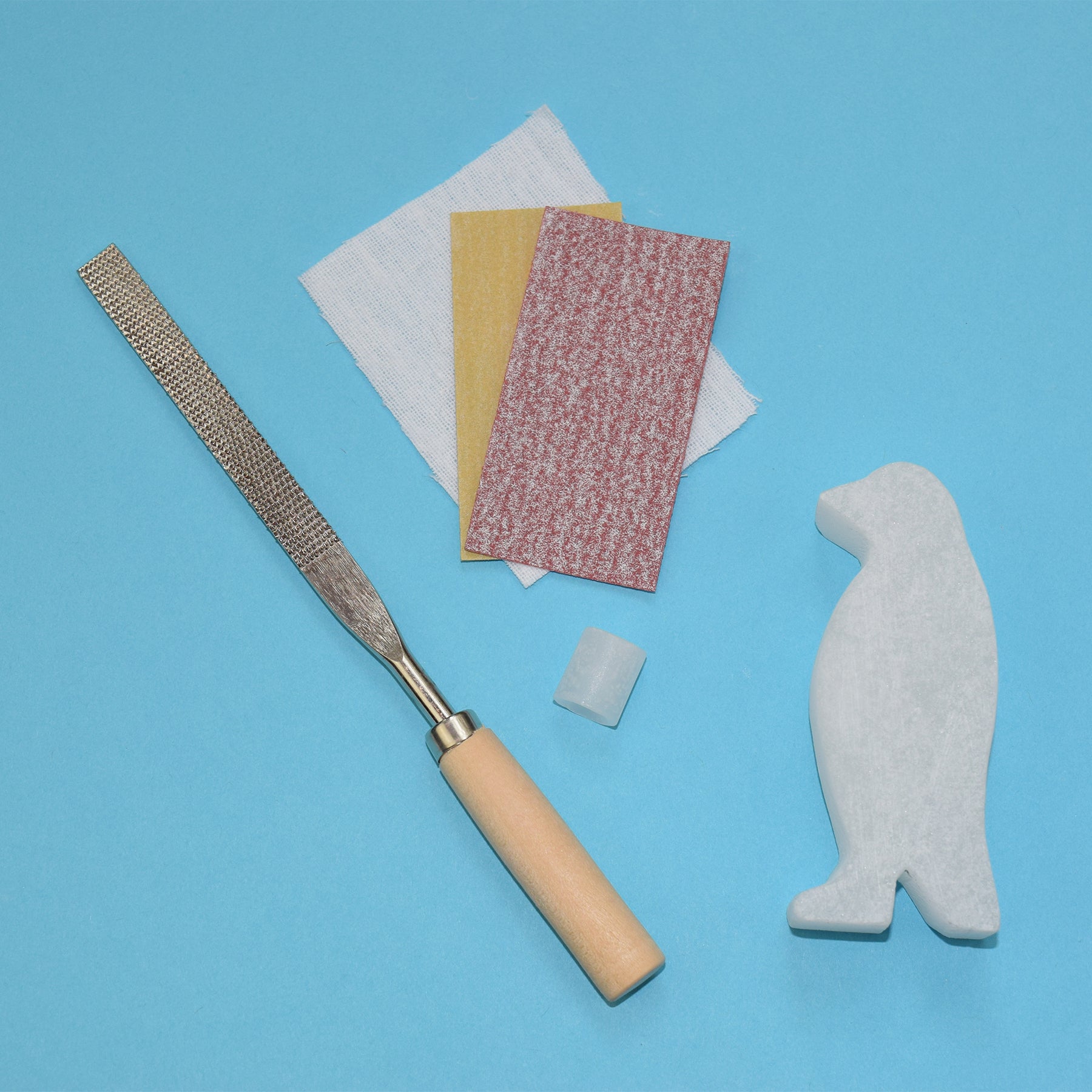 Polar Bear & Penguin Double Alabaster Carving Kit