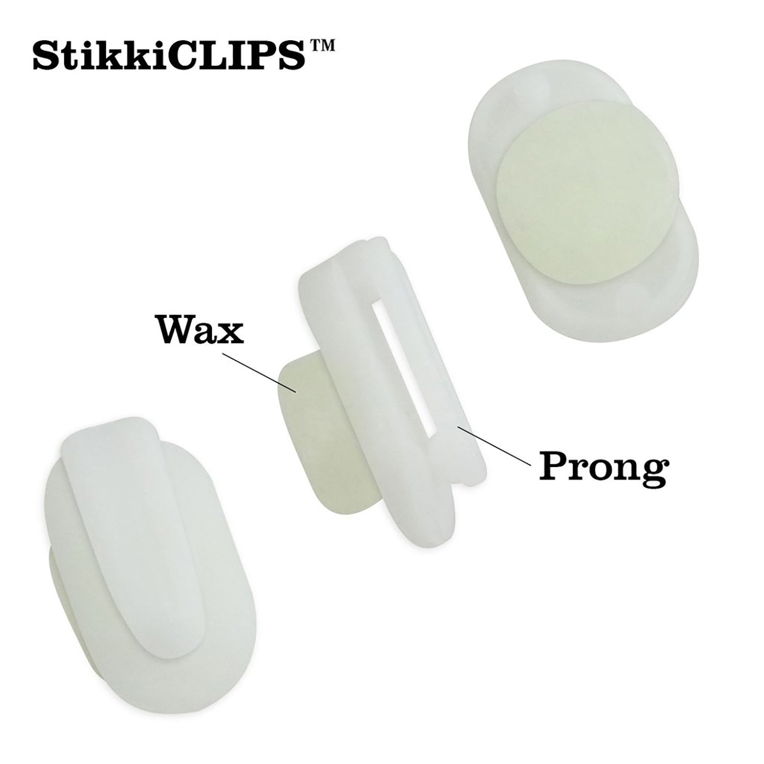 StikkiCLIPS™ Adhesive Clips, White, 20 Per Pack, 6 Packs