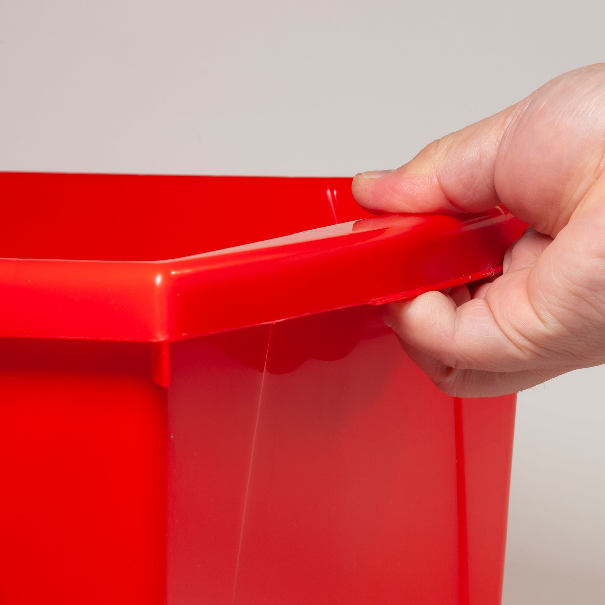 4 Gallon Classroom Storage Bin, Red, Pack of 3