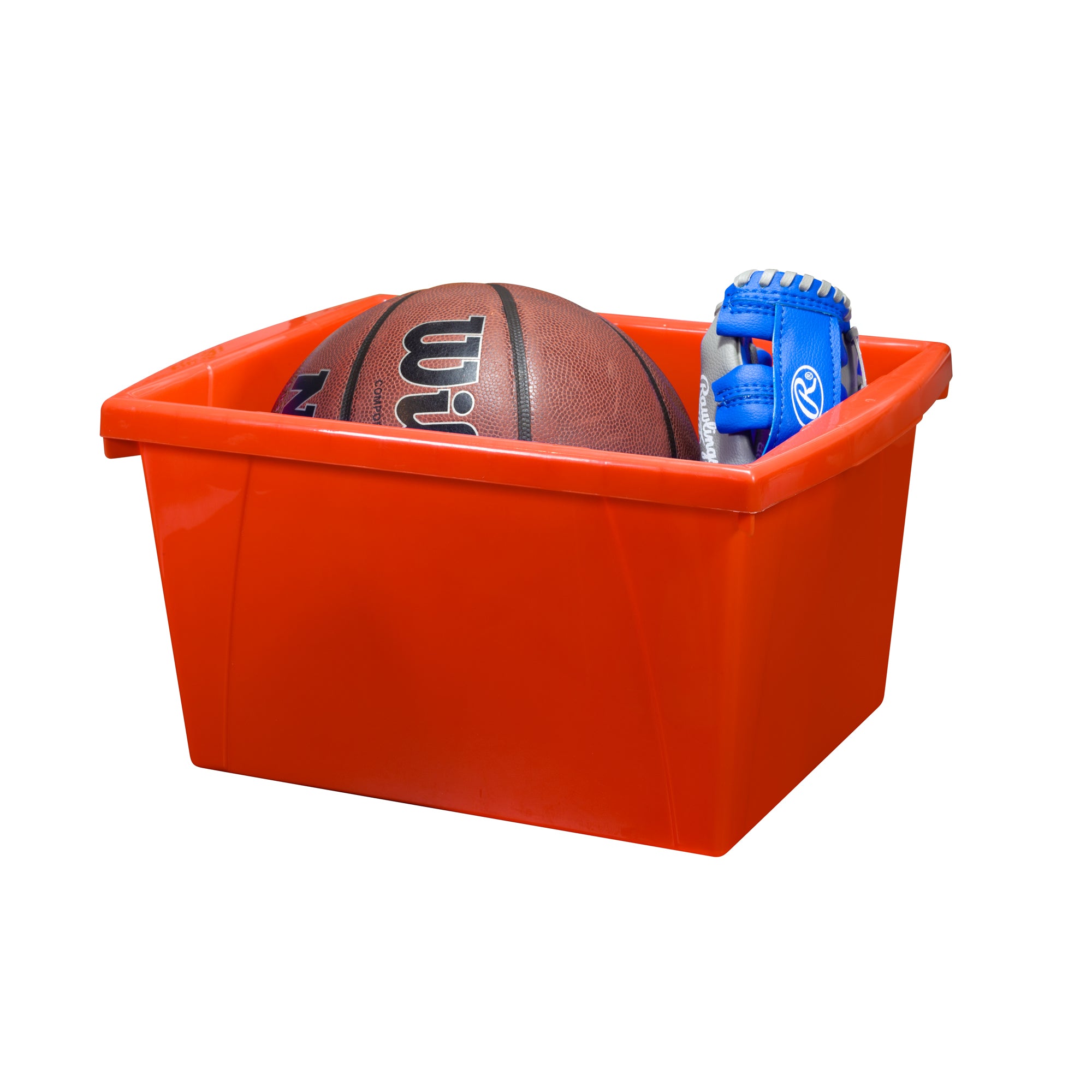 4 Gallon Classroom Storage Bin, Red, Pack of 3