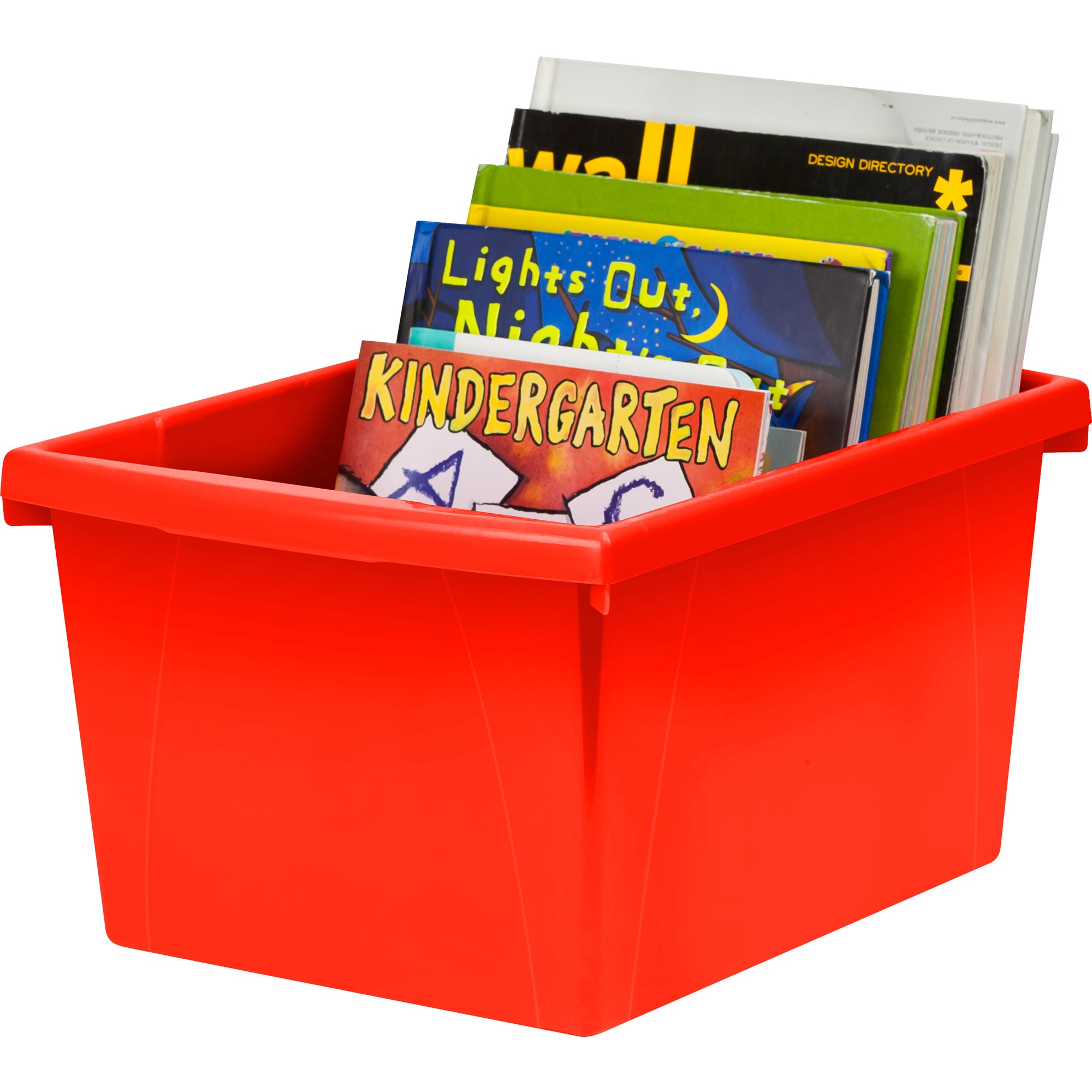 4 Gallon Classroom Storage Bin, Red, Pack of 3