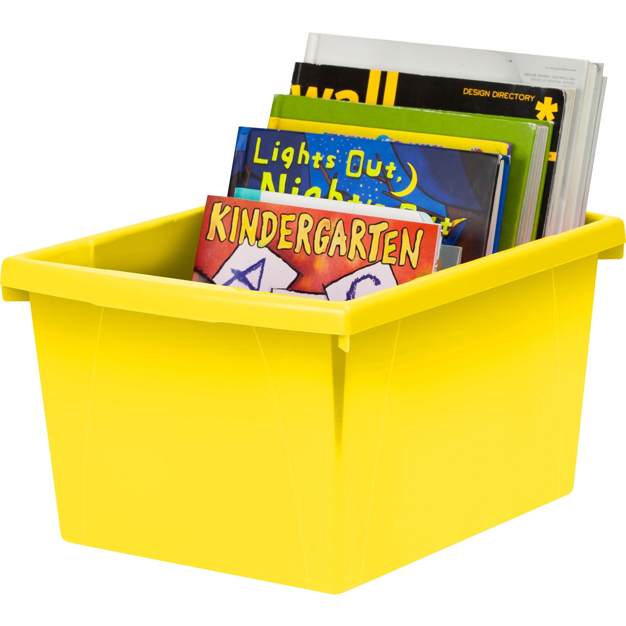 4 Gallon Classroom Storage Bin, Yellow, Pack of 3