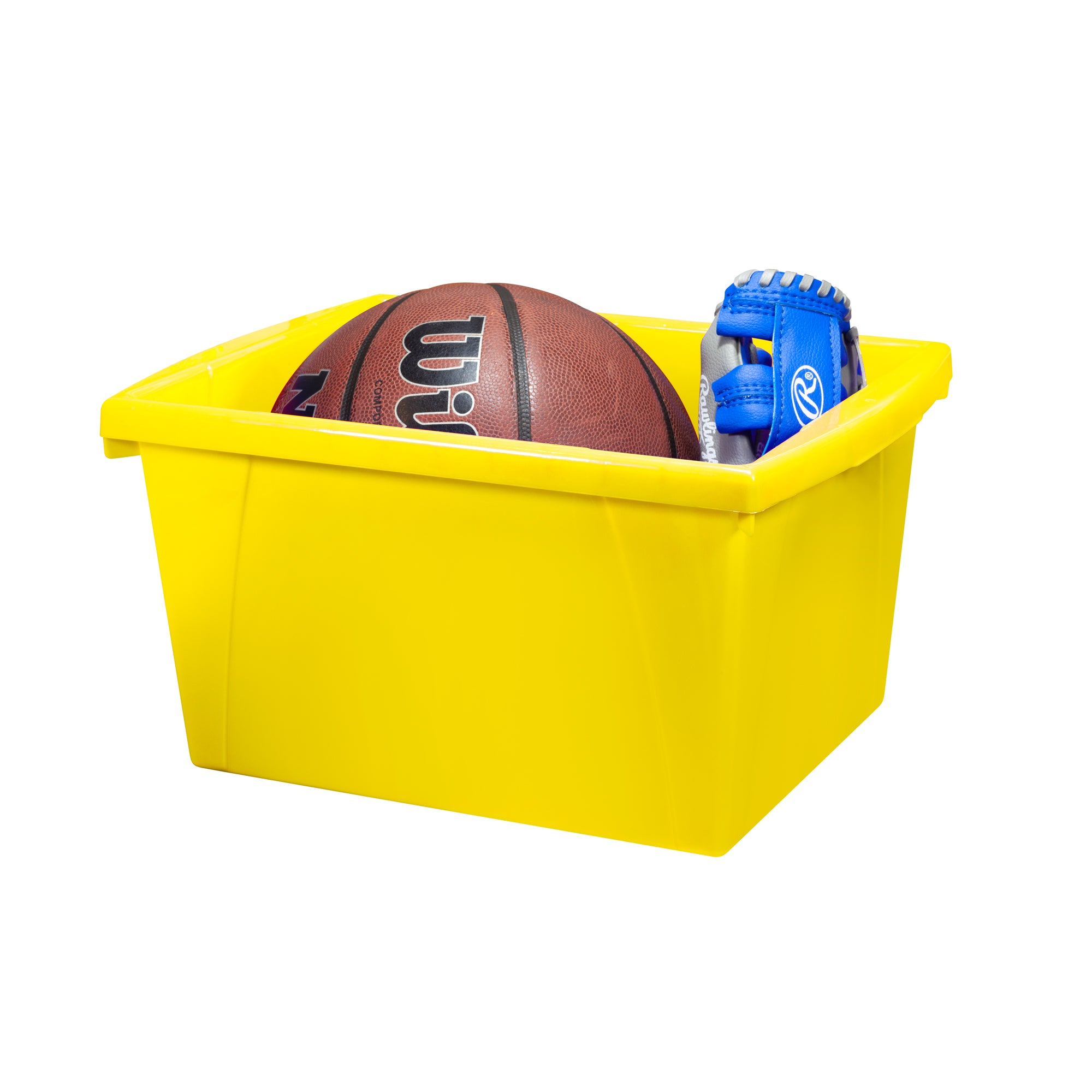 4 Gallon Classroom Storage Bin, Yellow, Pack of 3