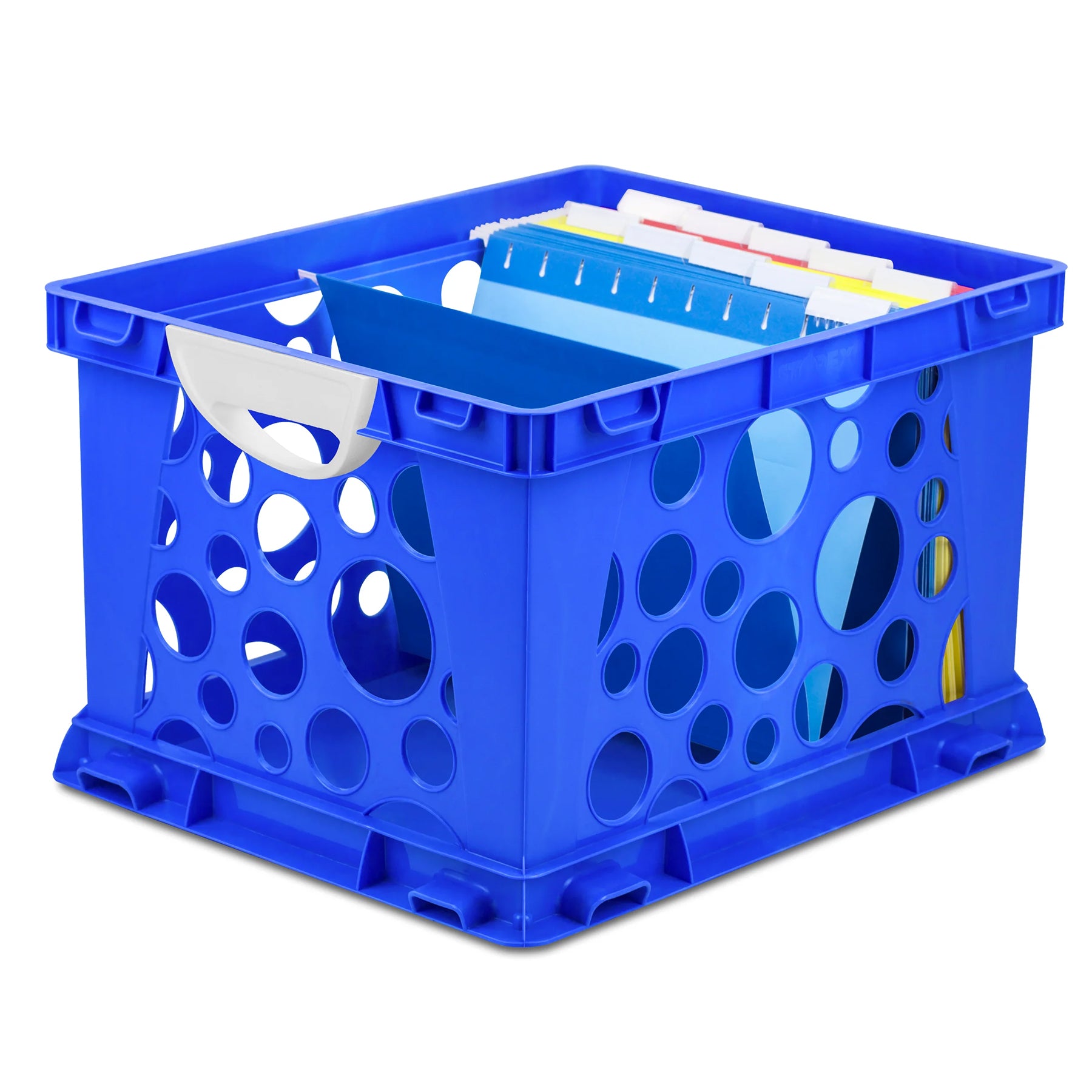 Premium File Crate with Handles, Classroom Blue