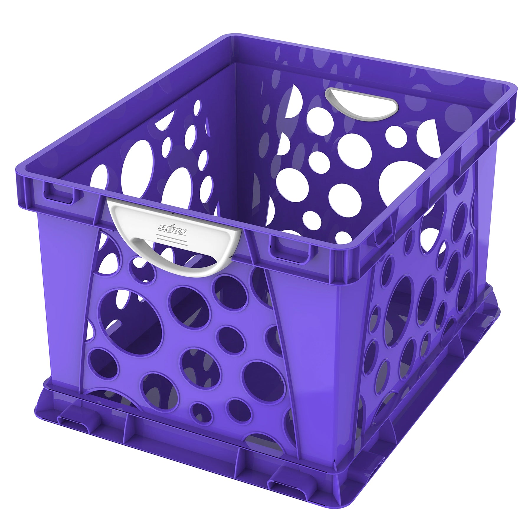 Premium File Crate with Handles, Classroom Purple