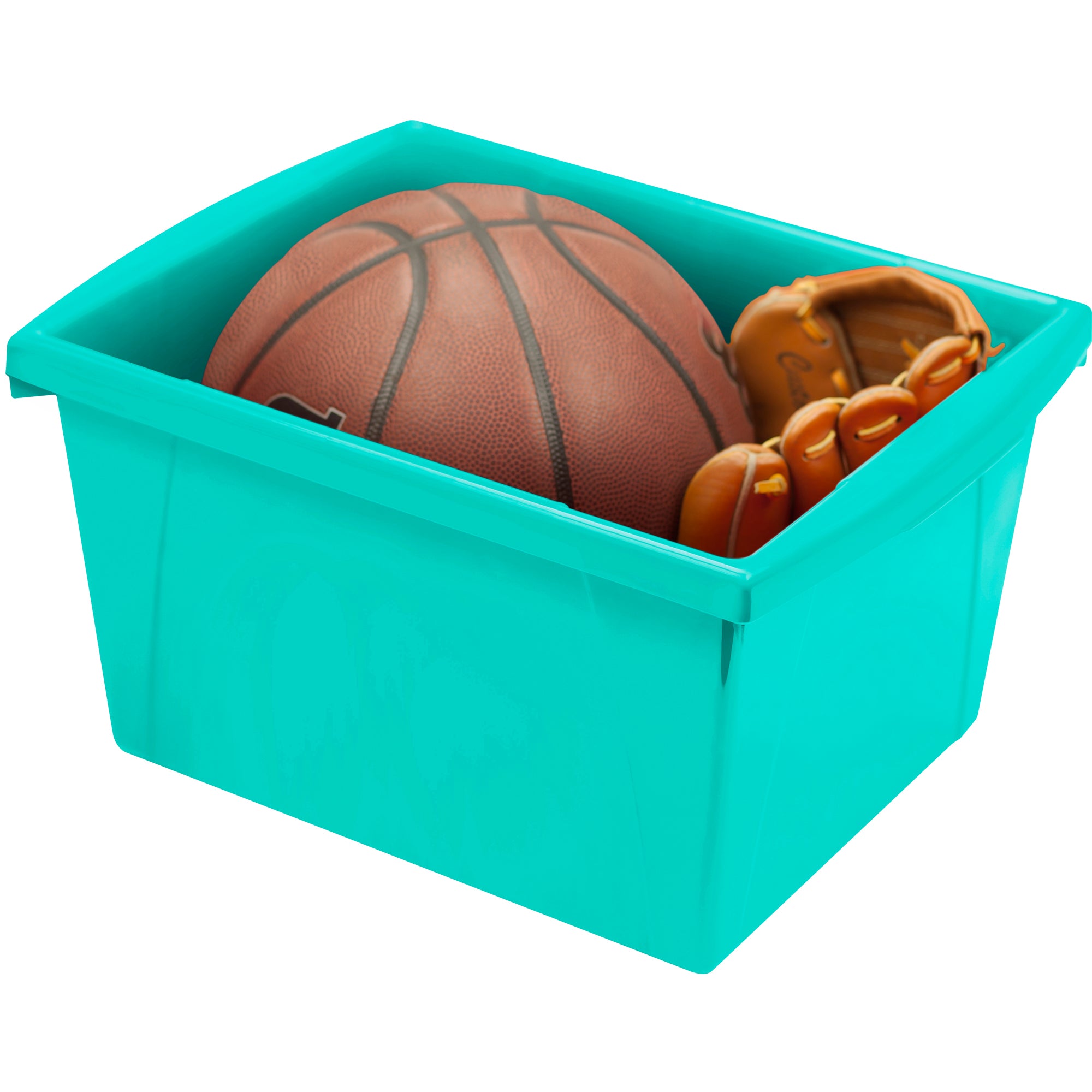 4 Gallon Classroom Storage Bin, Teal, Pack of 3