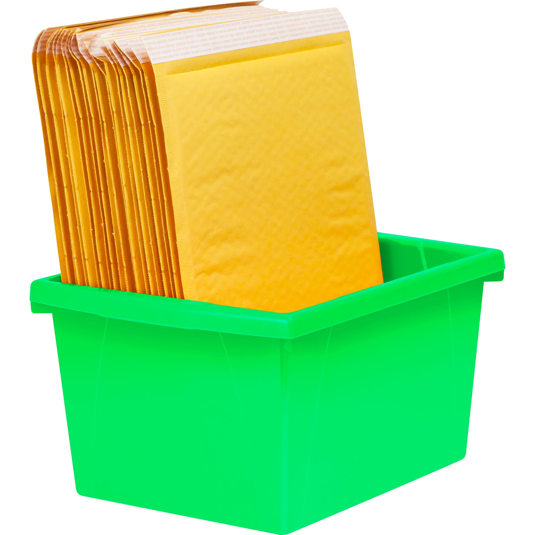 4 Gallon Classroom Storage Bin, Green, Pack of 3