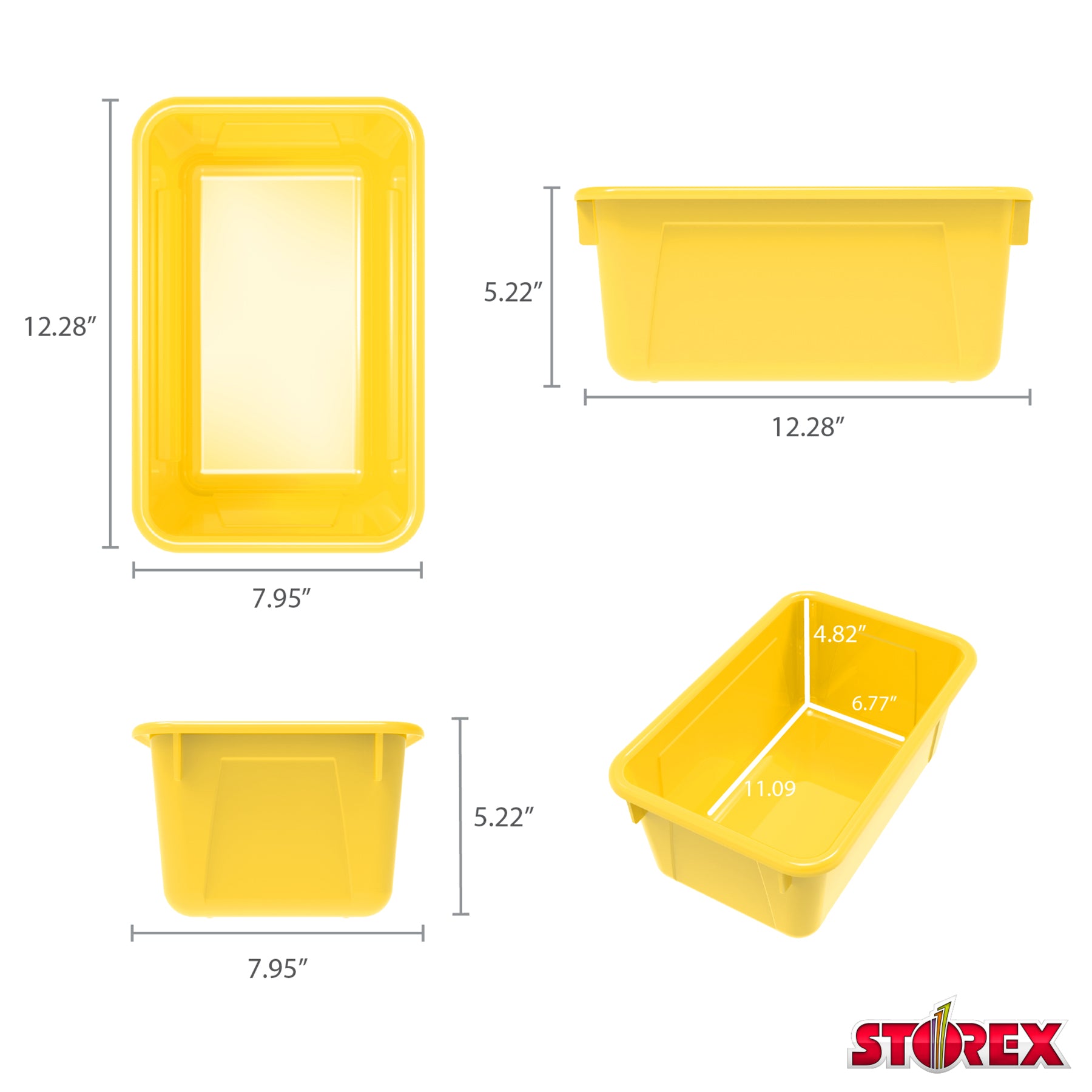 Small Cubby Bin, Yellow, Pack of 5