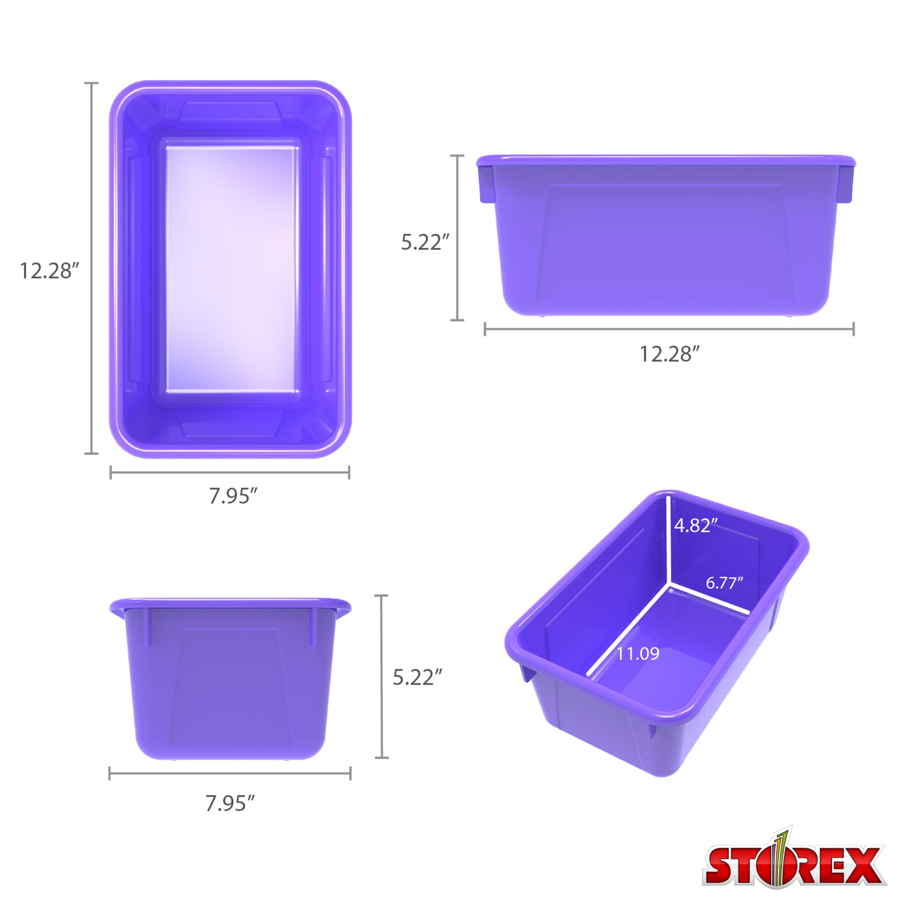 Small Cubby Bin, Purple, Pack of 5