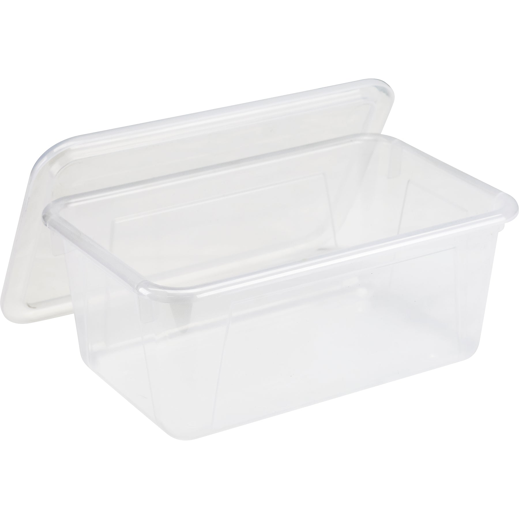 Small Cubby Bin with Lid, Clear, Pack of 3