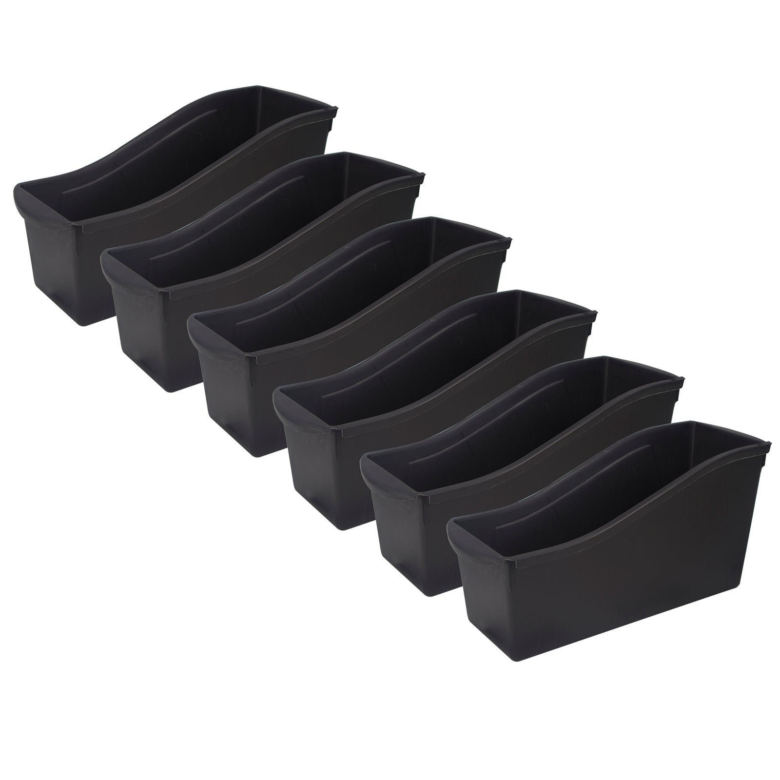 Large Book Bin, Black, Pack of 6