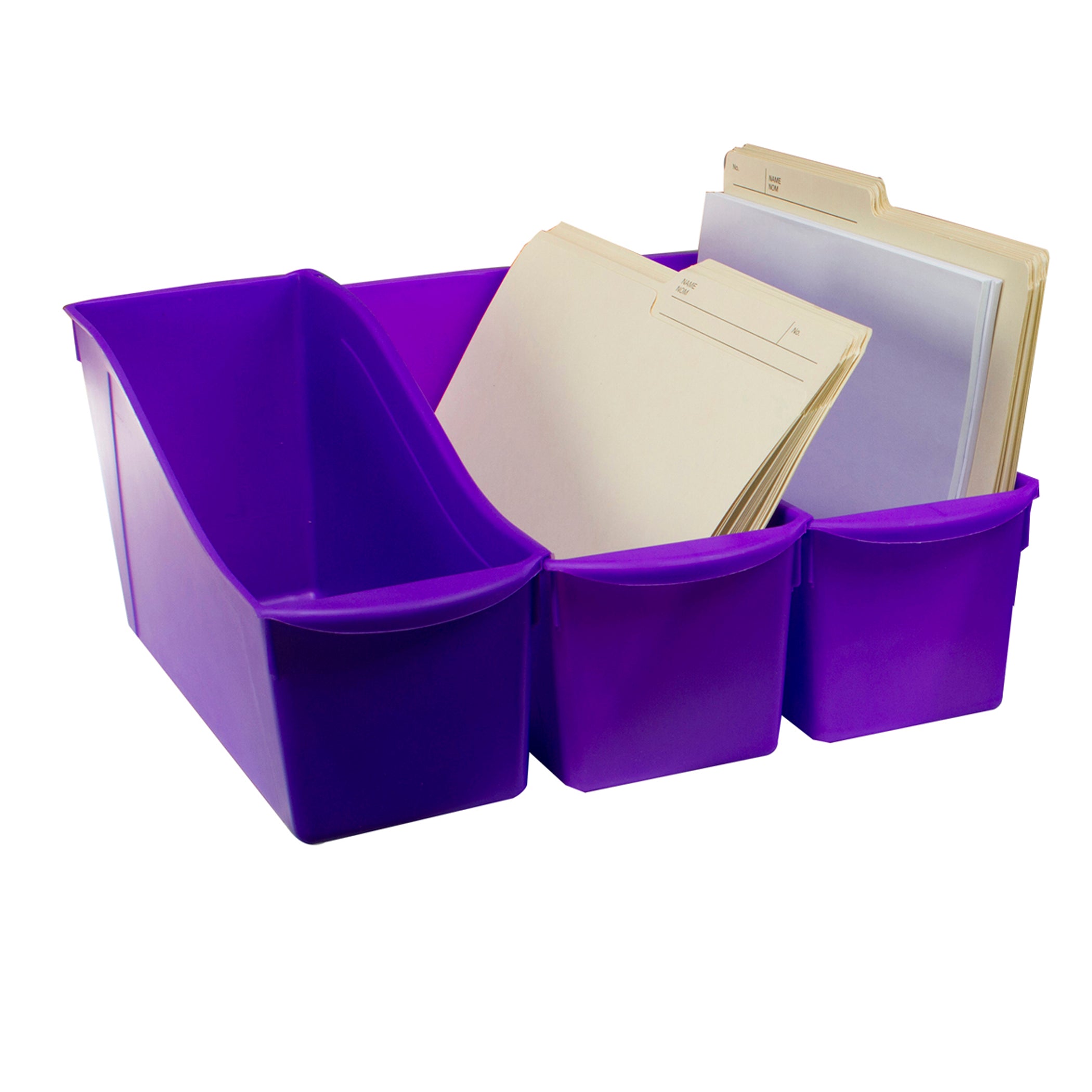 Large Book Bin, Purple, Pack of 6