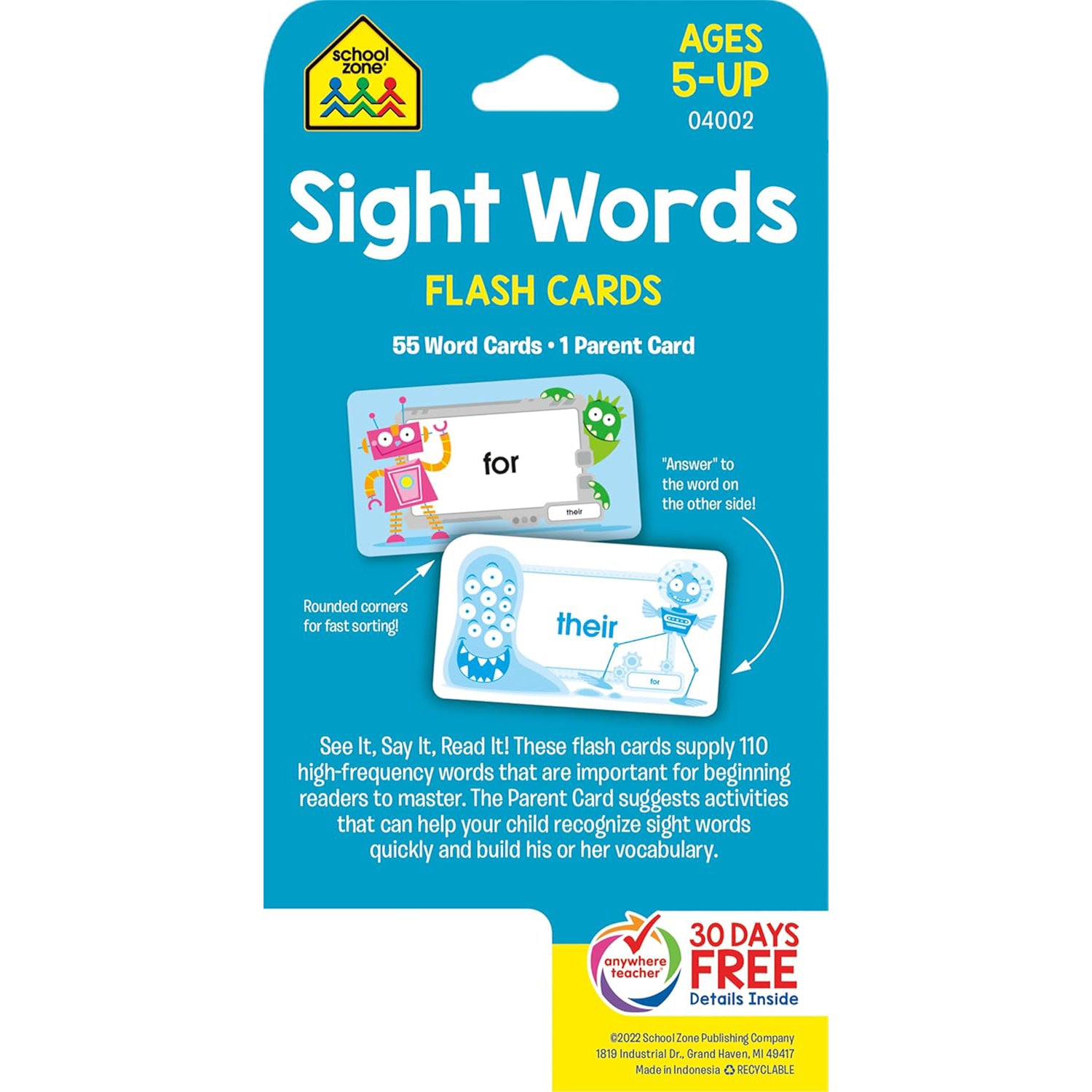 Sight Words Flash Cards, 6 Packs