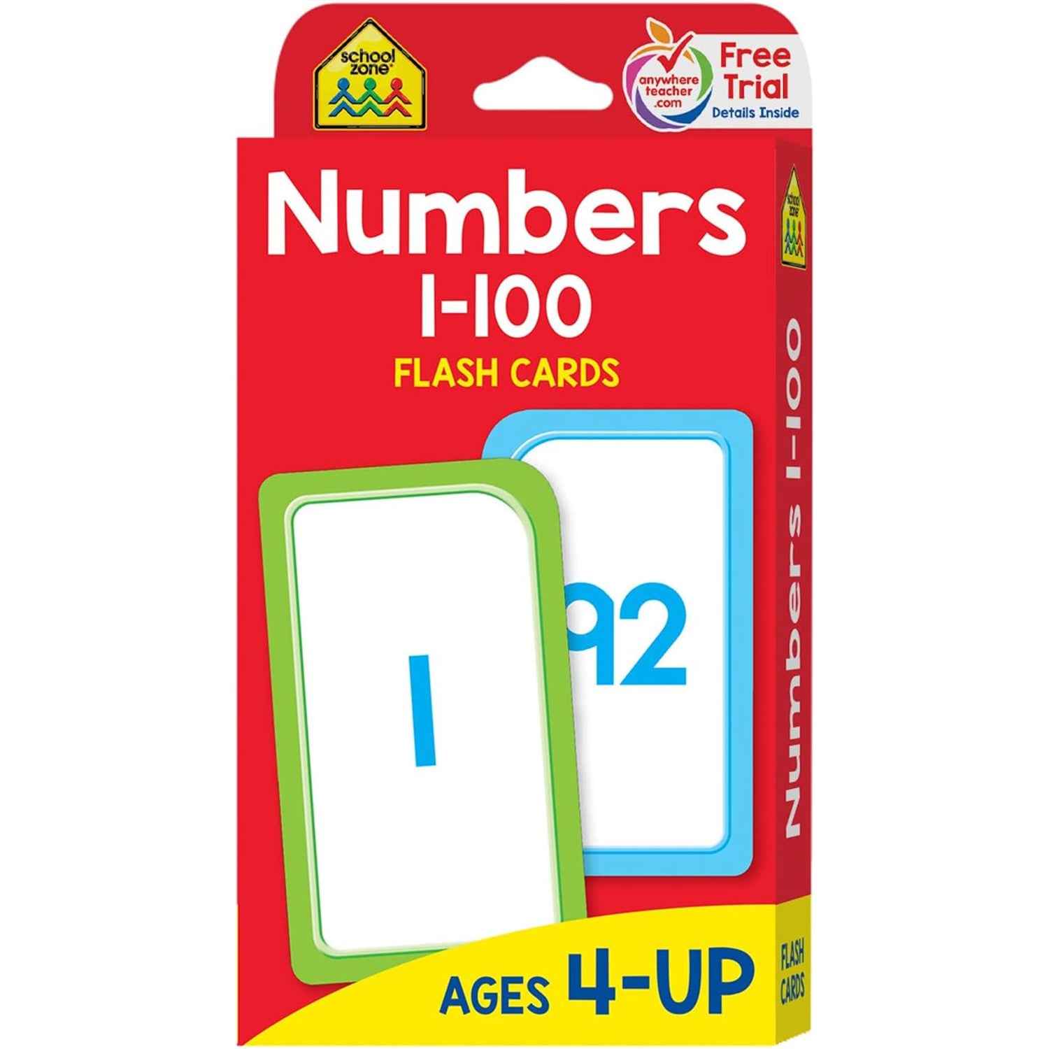 Numbers 1-100 Flash Cards, 6 Packs