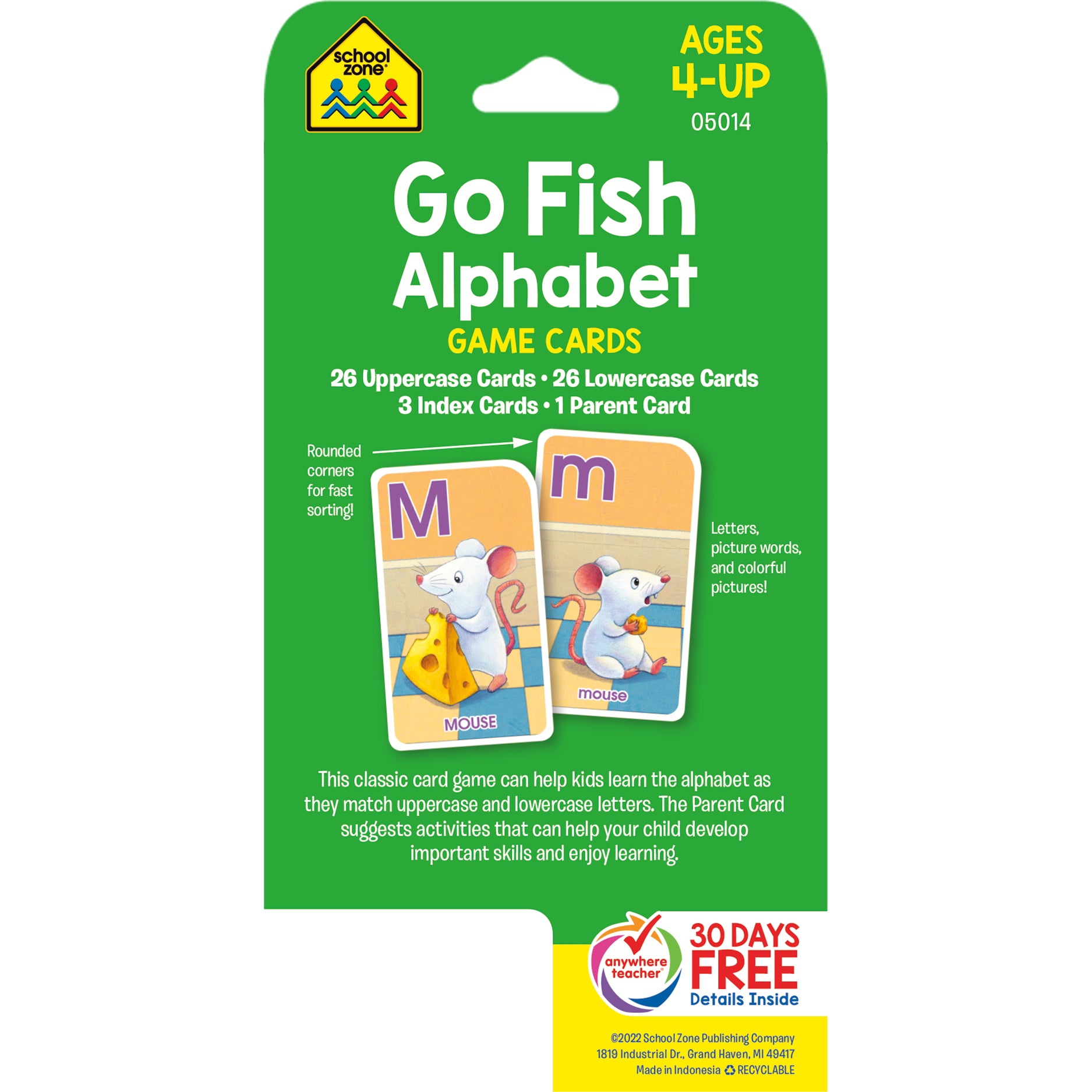 Go Fish Alphabet Game Cards, 6 Sets