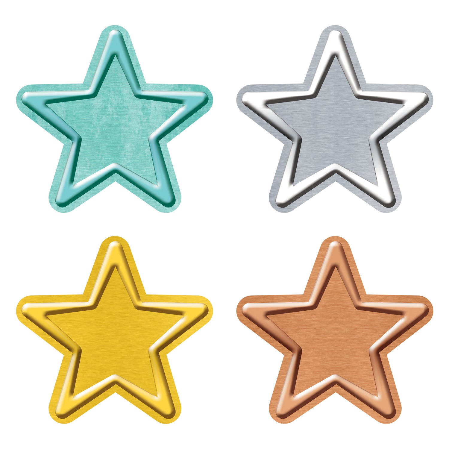 I ♥ Metal™ Stars Classic Accents® Variety Pack, 36 Per Pack, 3 Packs - A1 School Supplies