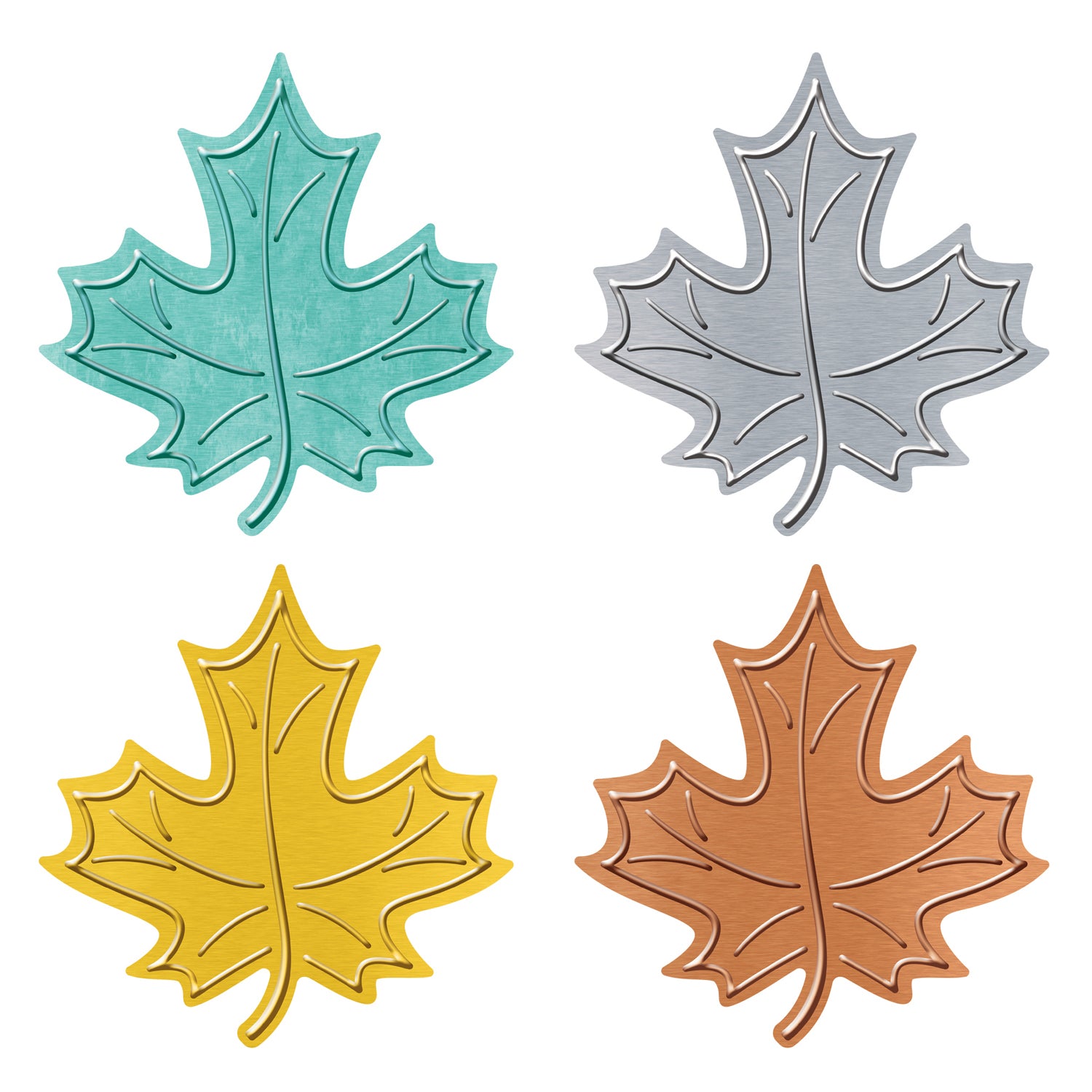 I ♥ Metal™ Leaves Classic Accents® Variety Pack, 36 Per Pack, 3 Packs - A1 School Supplies