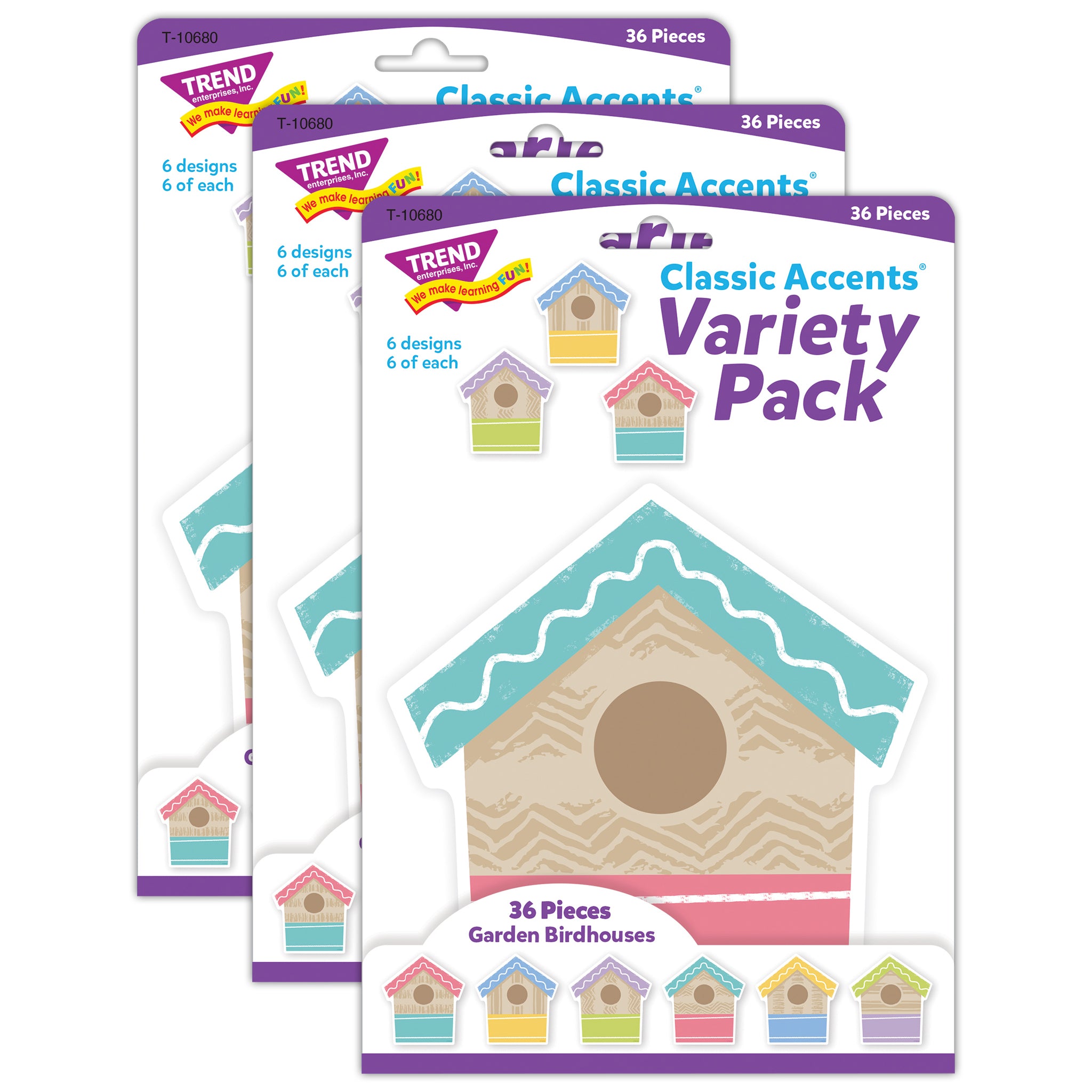 Garden Birdhouses Classic Accents® Variety Pack, 36 Per Pack, 3 Packs