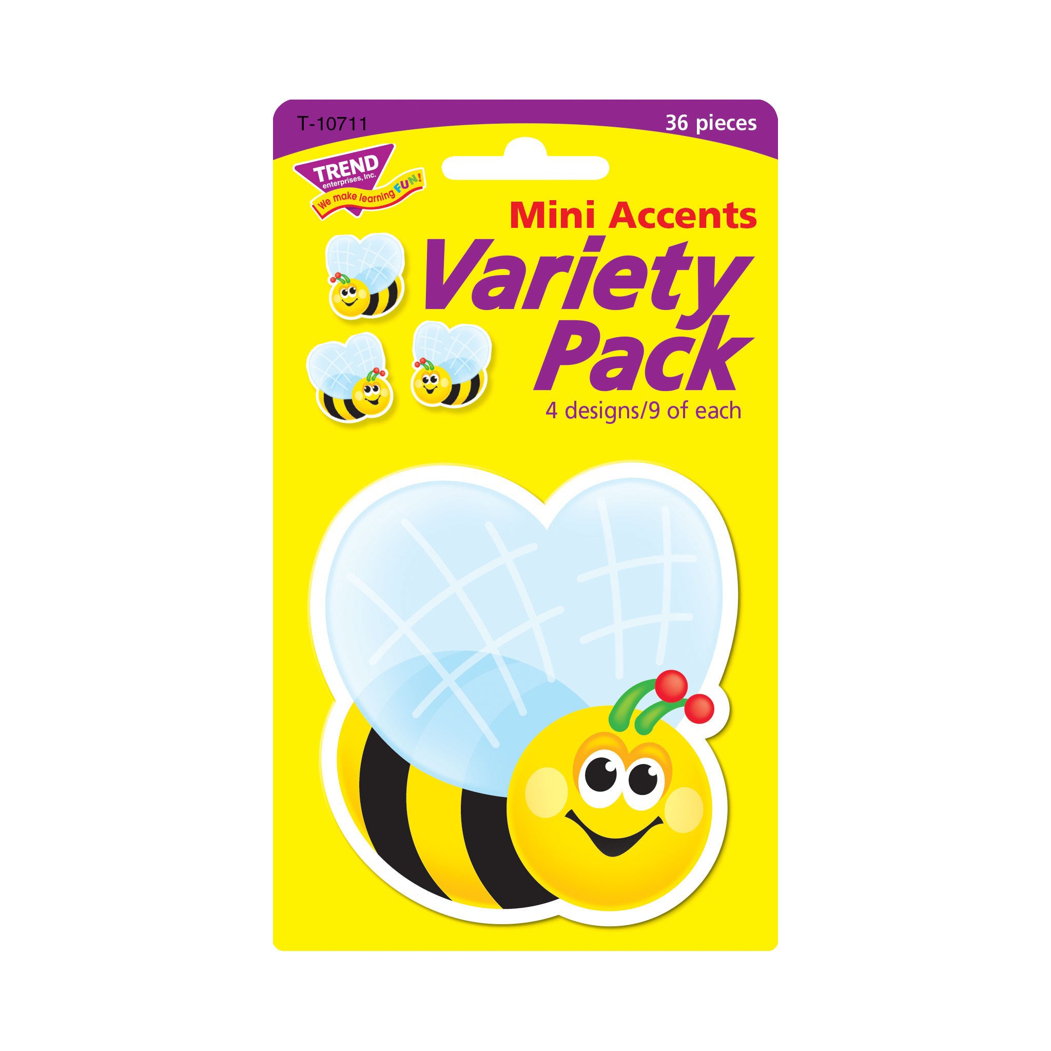 Bees Mini Accents Variety Pack, 36 Per Pack, 6 Packs