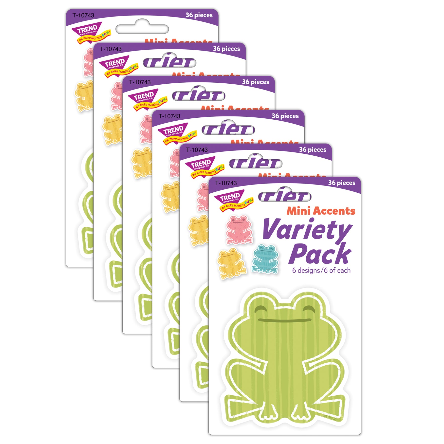 Garden Frogs Mini Accents Variety Pack, 36 Per Pack, 6 Packs