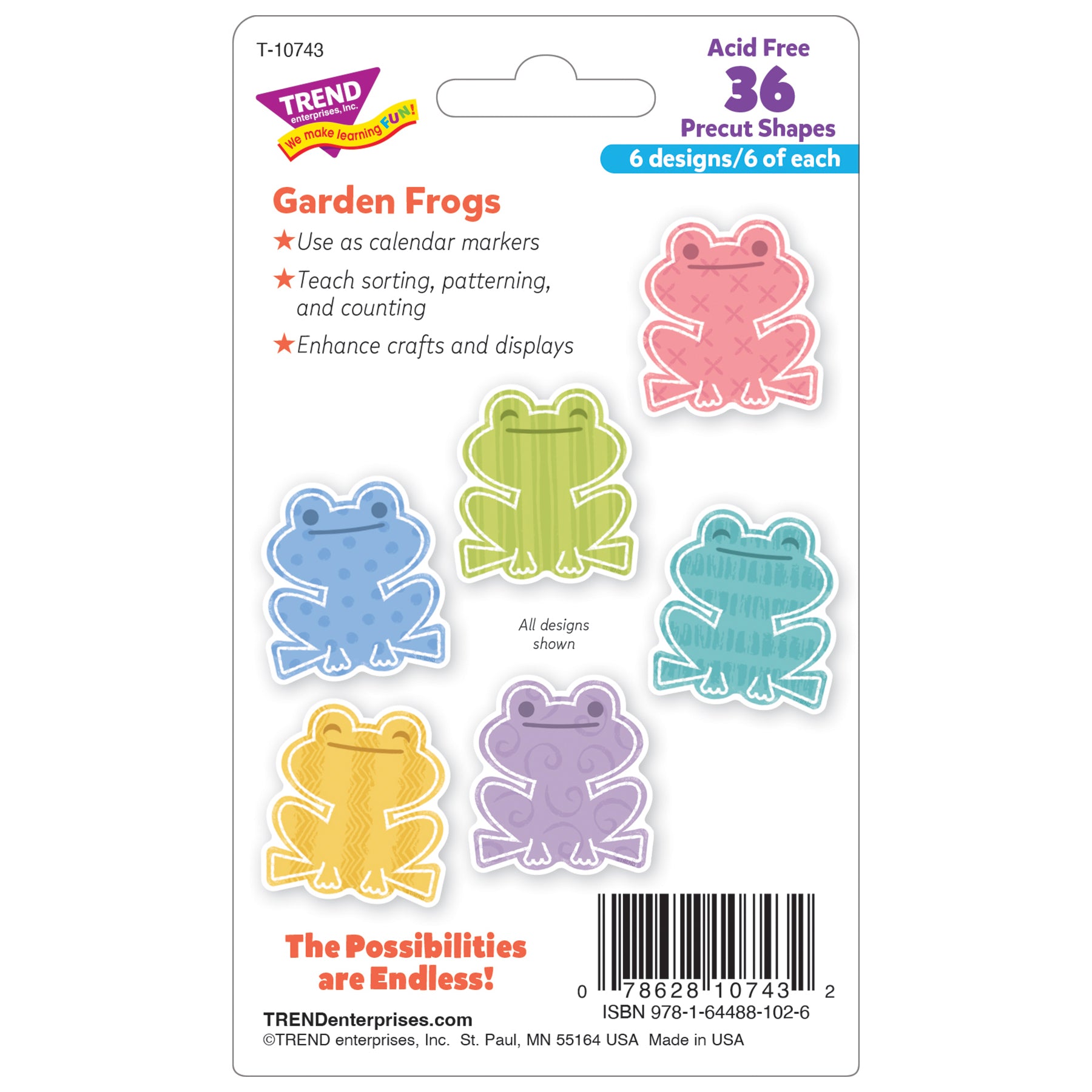 Garden Frogs Mini Accents Variety Pack, 36 Per Pack, 6 Packs