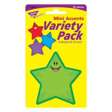 Stars Mini Accents Variety Pack, 36 Per Pack, 6 Packs - A1 School Supplies