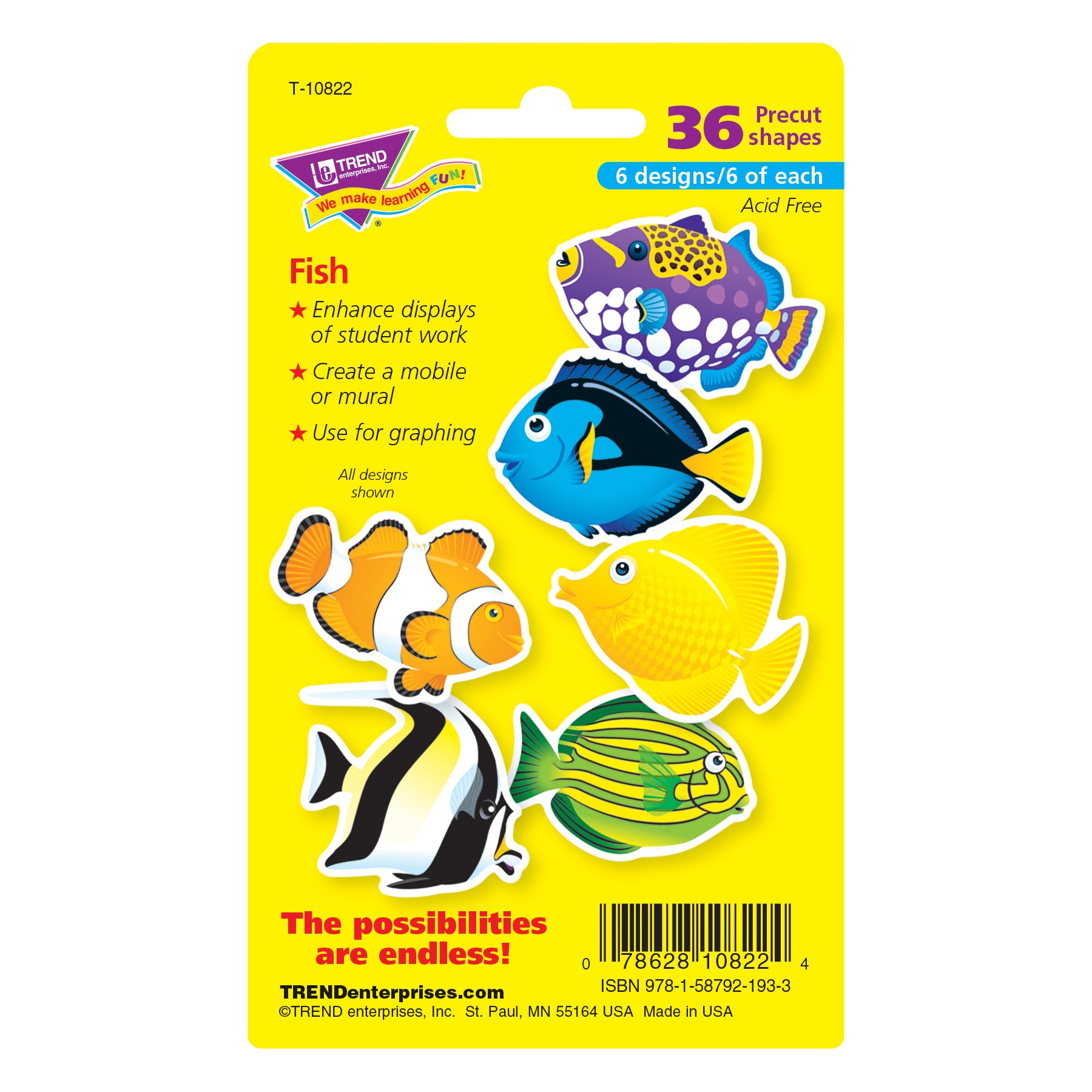 Fish Mini Accents Variety Pack, 36 Per Pack, 6 Packs