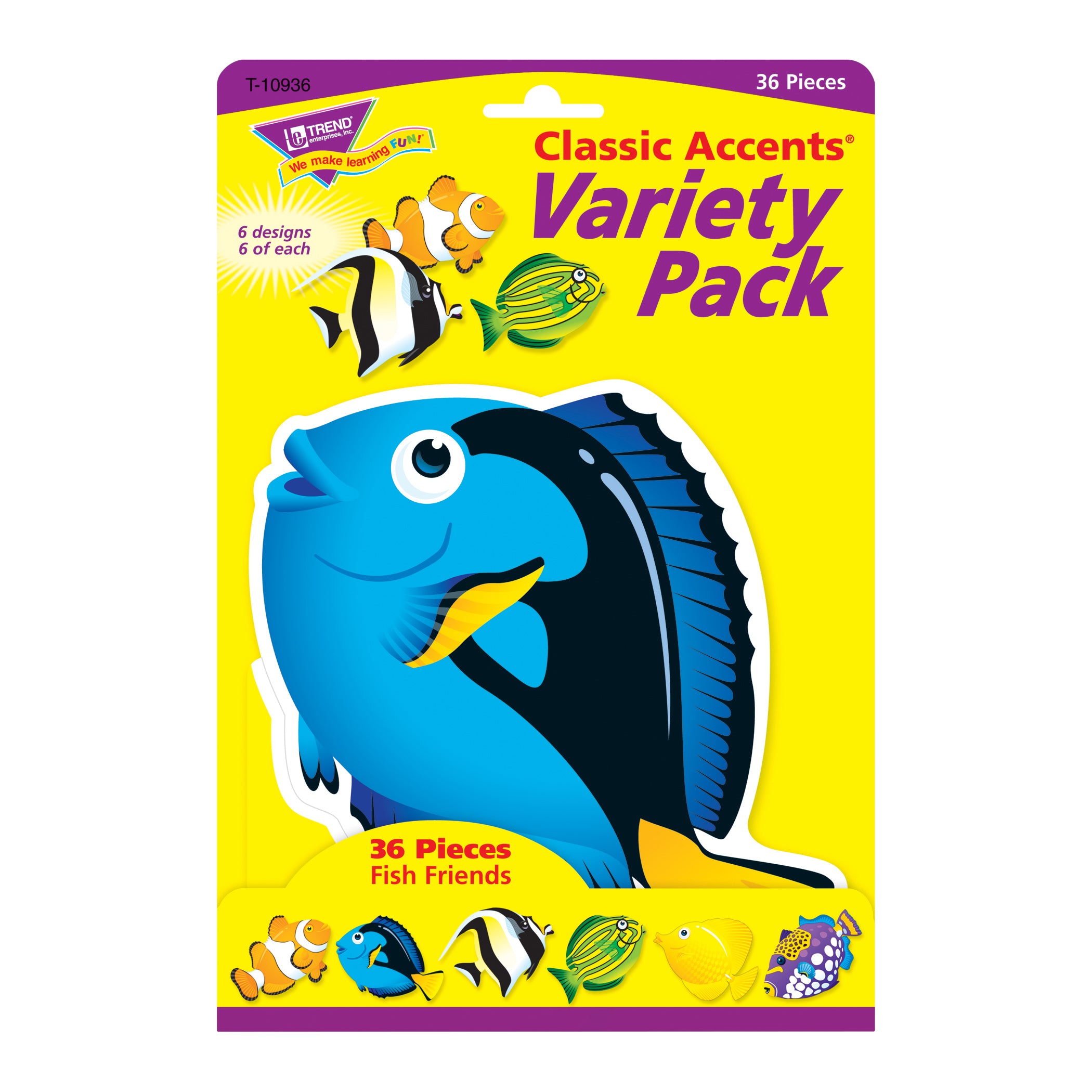 Fish Friends Classic Accents® Variety Pack, 36 Per Pack, 3 Packs