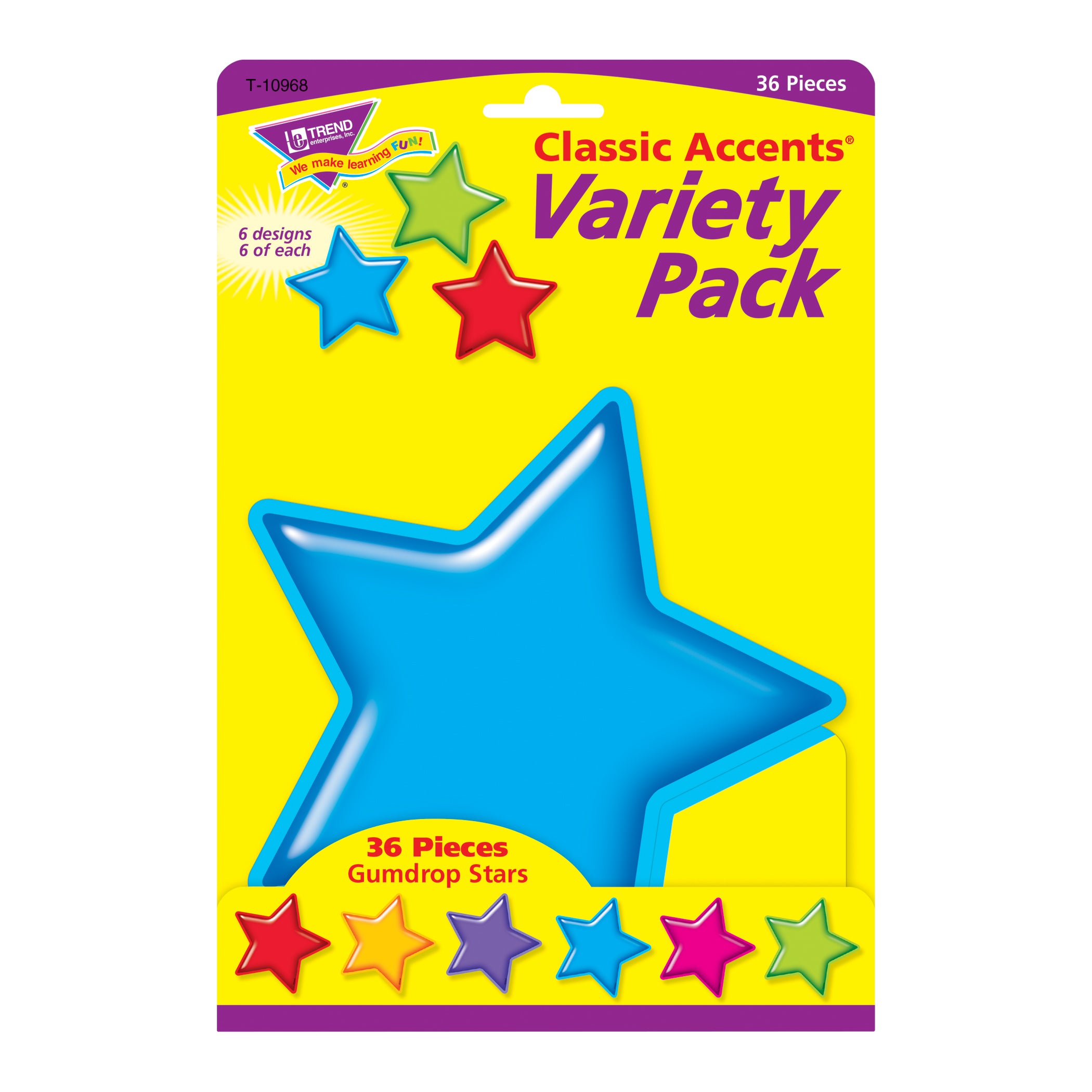 Gumdrop Stars Classic Accents® Variety Pack, 36 Per Pack, 3 Packs