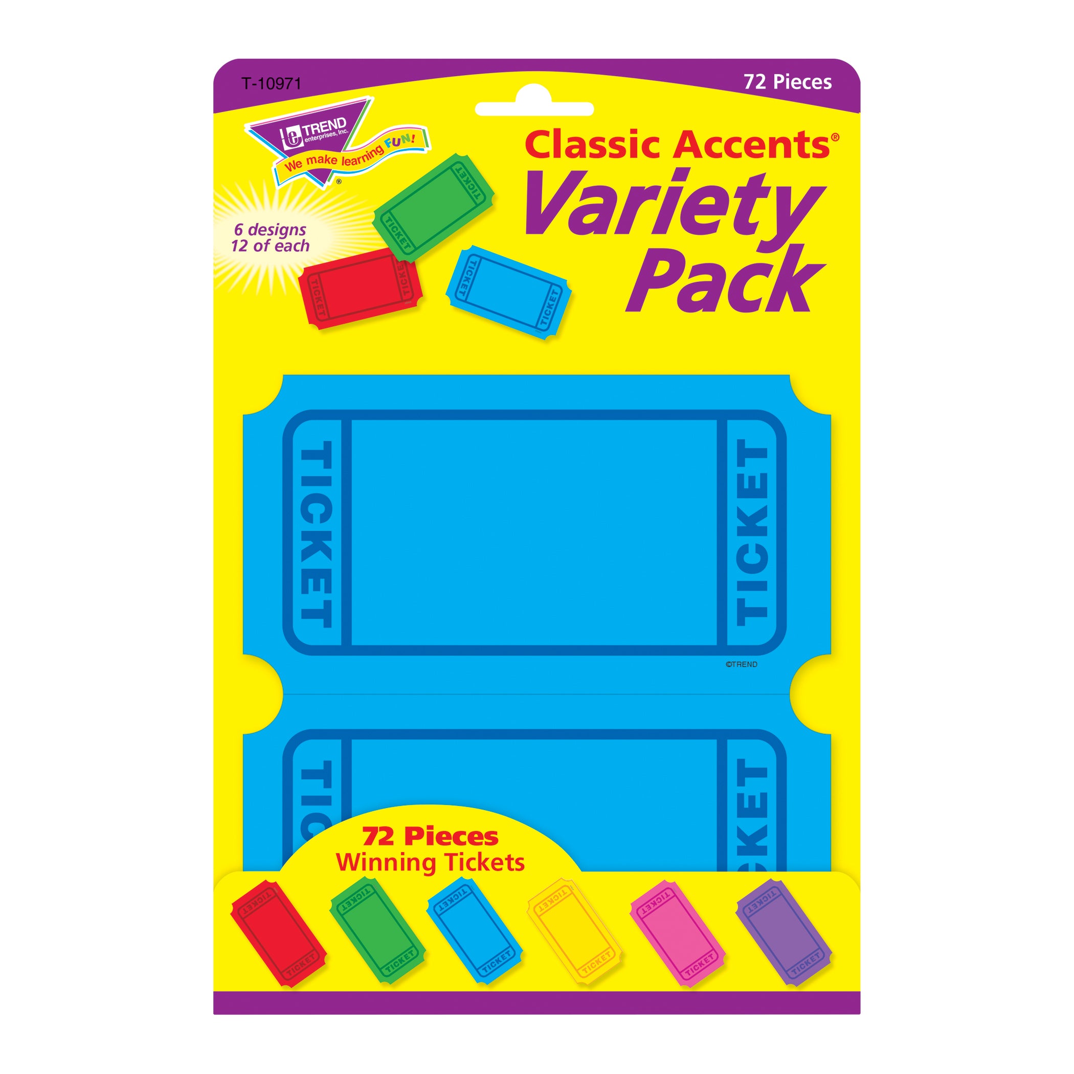 Winning Tickets Classic Accents® Variety Pack, 72 Per Pack, 3 Packs