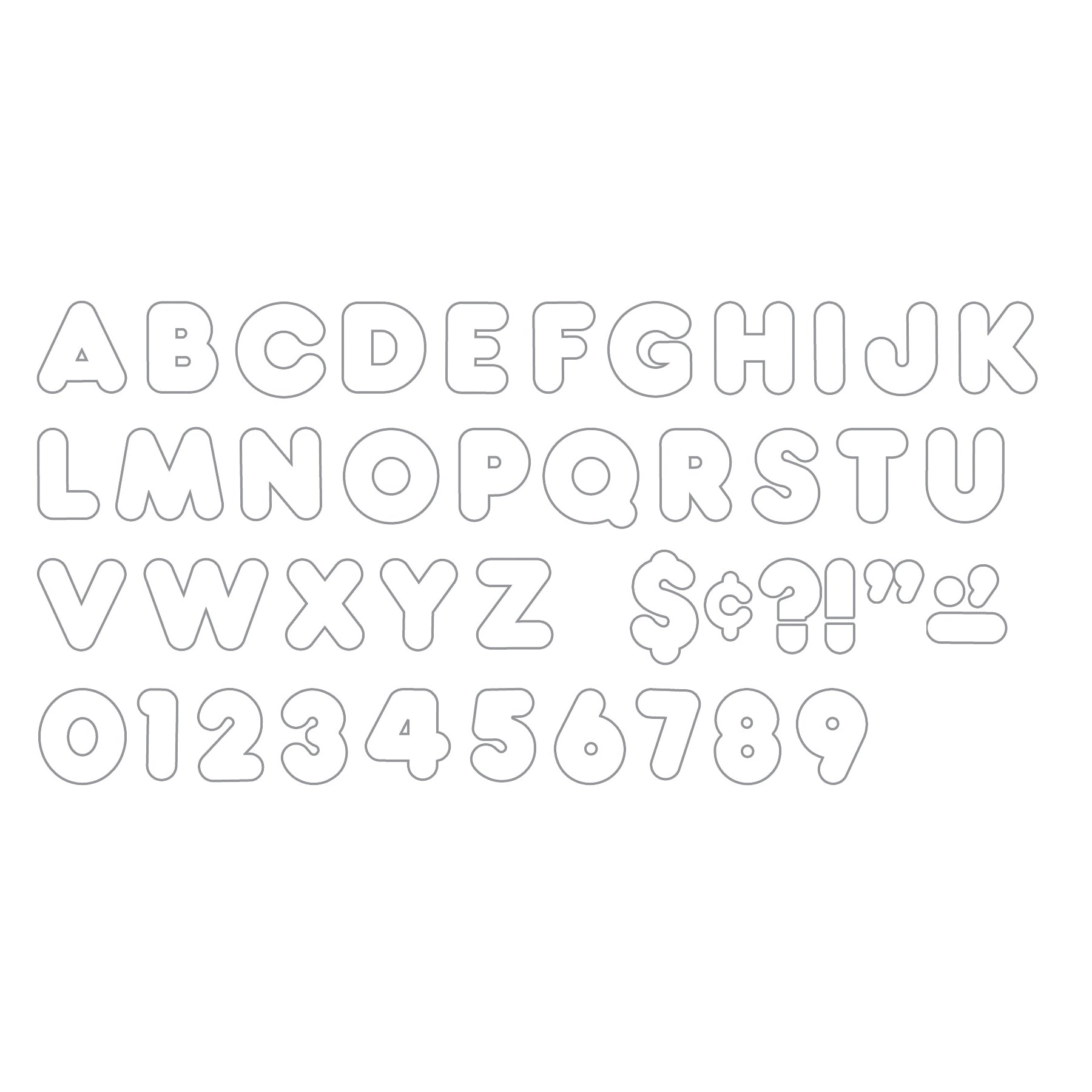 White 4" Casual Uppercase Ready Letters®, 6 Packs